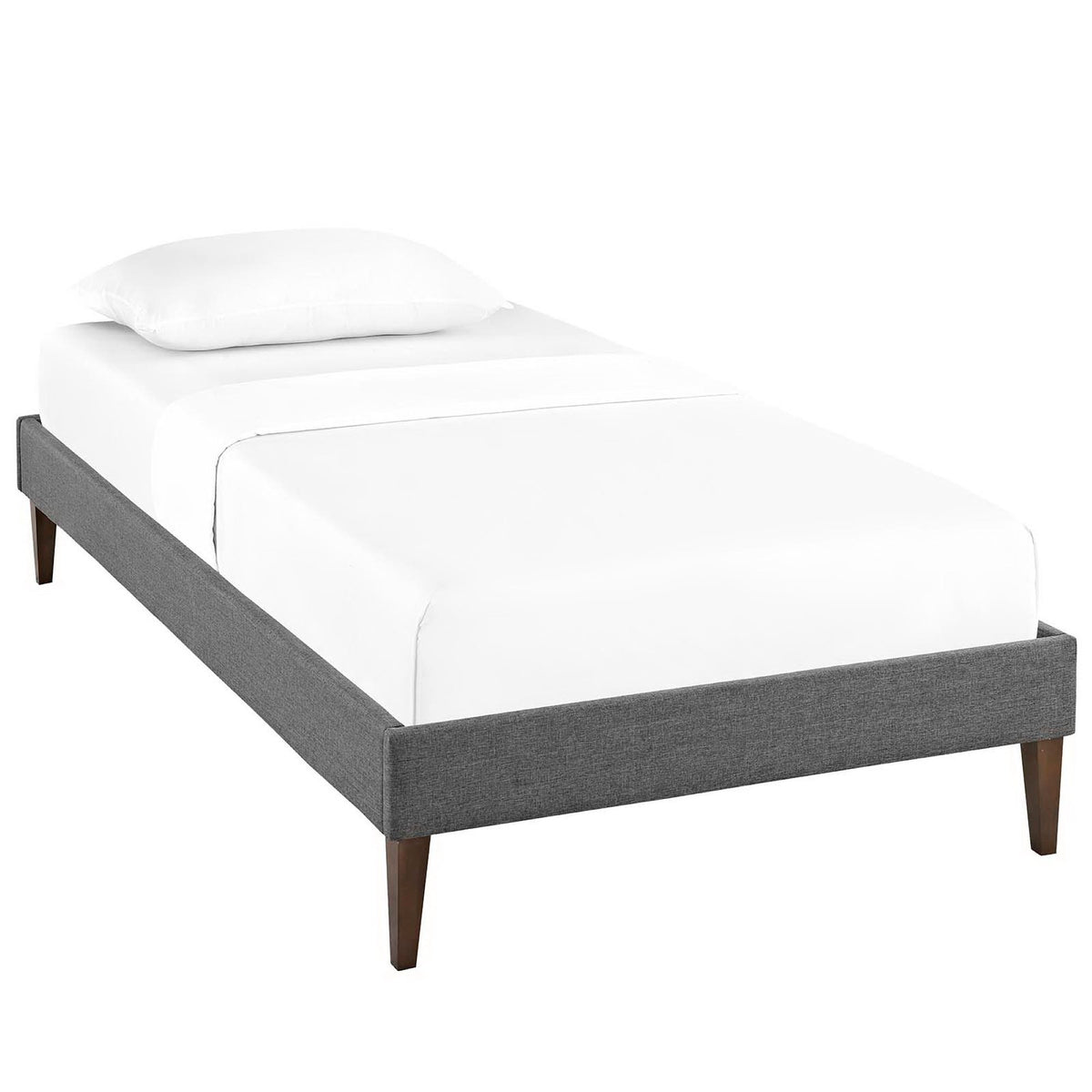 Sharon Fabric Twin Bed Frame With Squared Tapered Legs By Modway