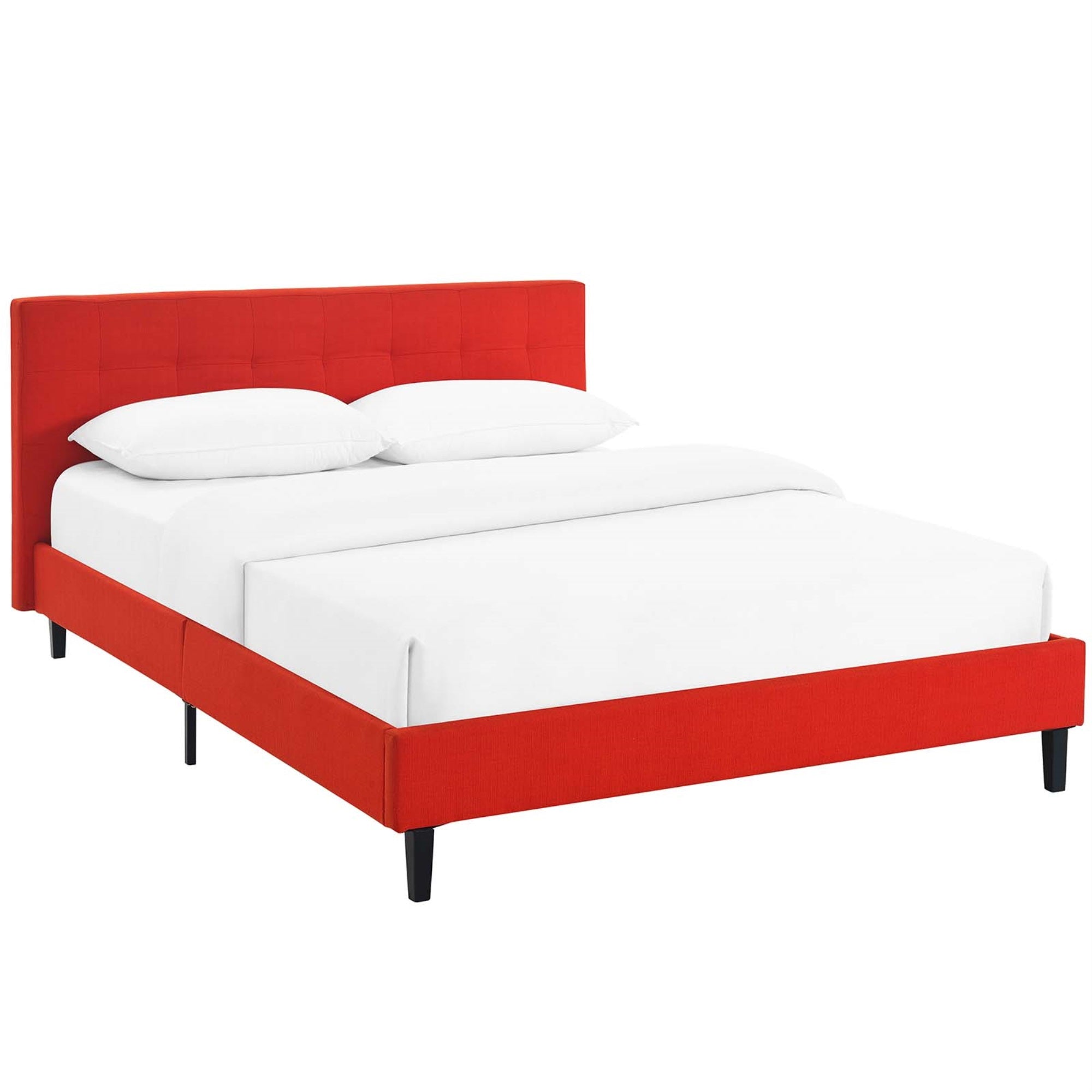 Linnea Platform Bed - Elegant Upholstered Full Bed Frame With Tufted Headboard, Solid Wood Legs, And Slatted Support System - Fits Memory Foam, Spring, Latex, Hybrid Mattresses - Chic-Luxe Bedroom Update - Weight Capacity 1300 Lbs (Mattress Not Included)