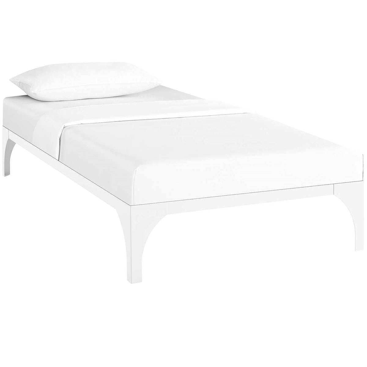 Casafoyer Ollie Steel Modern Twin Platform Bed Frame Mattress Foundation With Slat Support In White