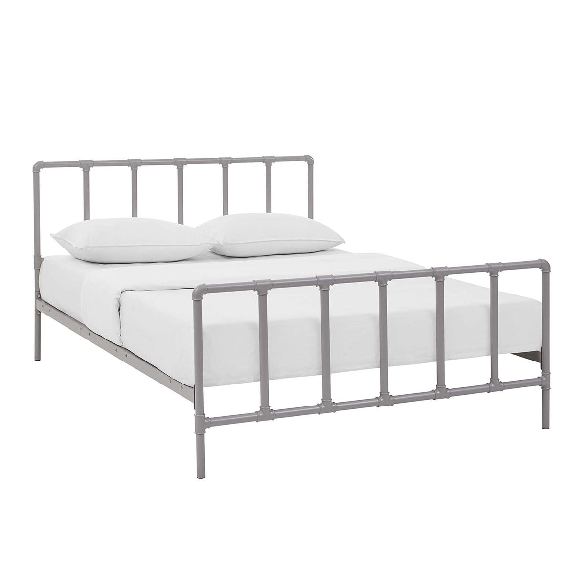 Casafoyer Dower Modern Farmhouse Steel Metal Queen Platform Bed In Gray