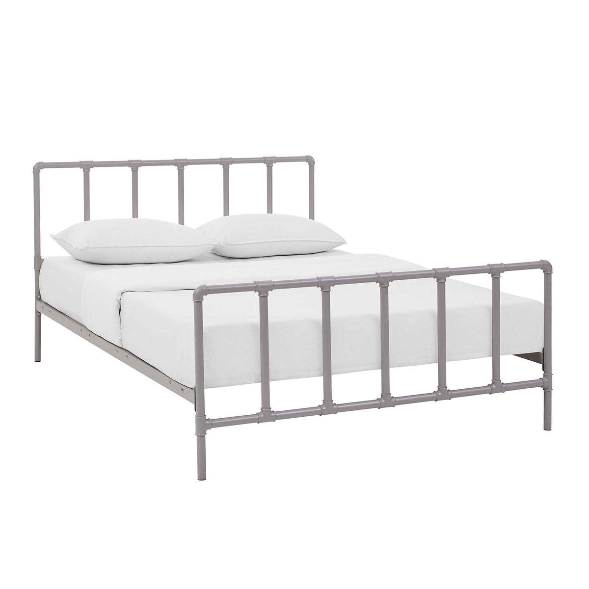Dower Queen Stainless Steel Bed - Gray