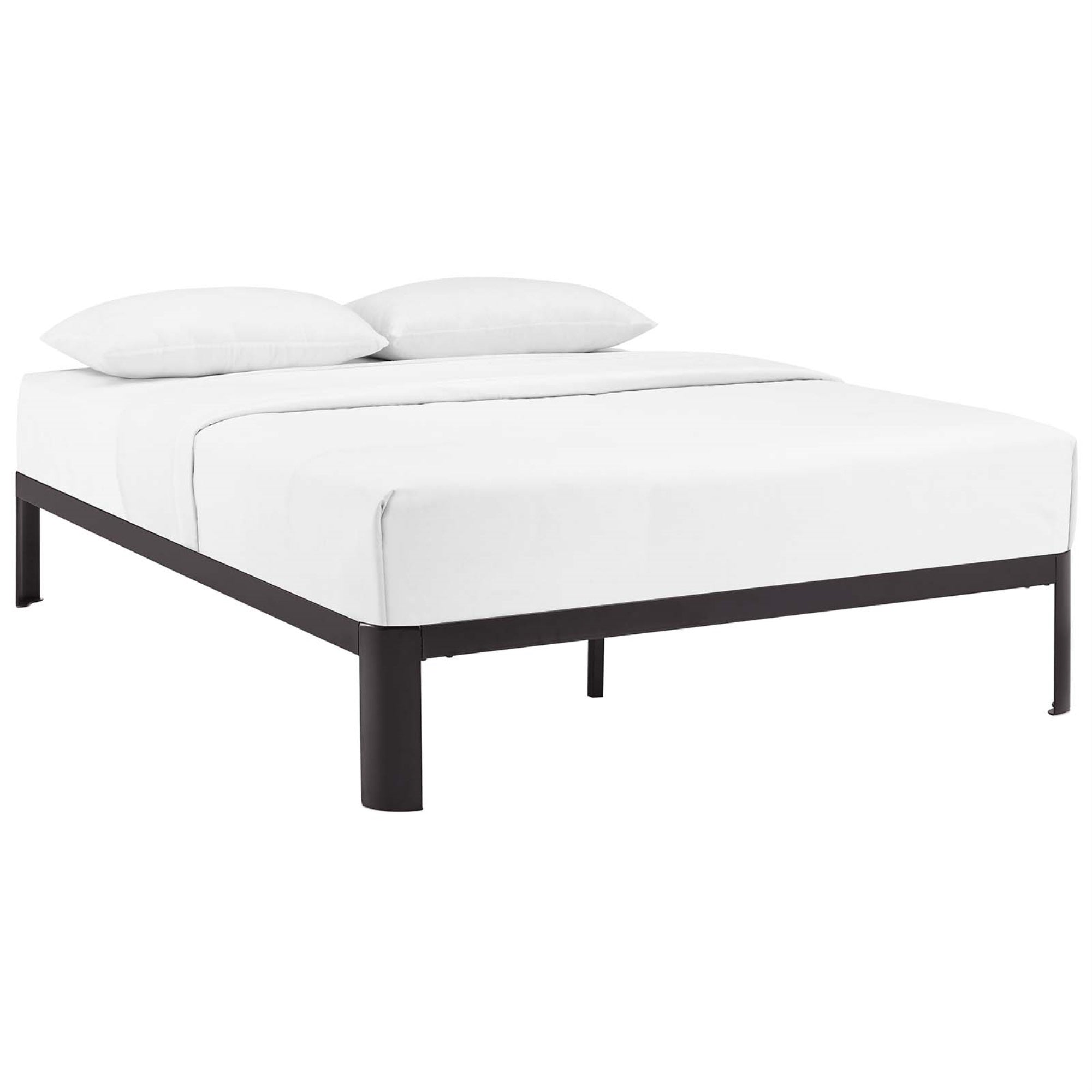Corinne Bed Frame - Slatted Wood Support, Steel Frame, No Boxspring Needed, Fits Memory Foam, Spring, Latex, Hybrid Mattresses - 1300 Lbs Capacity