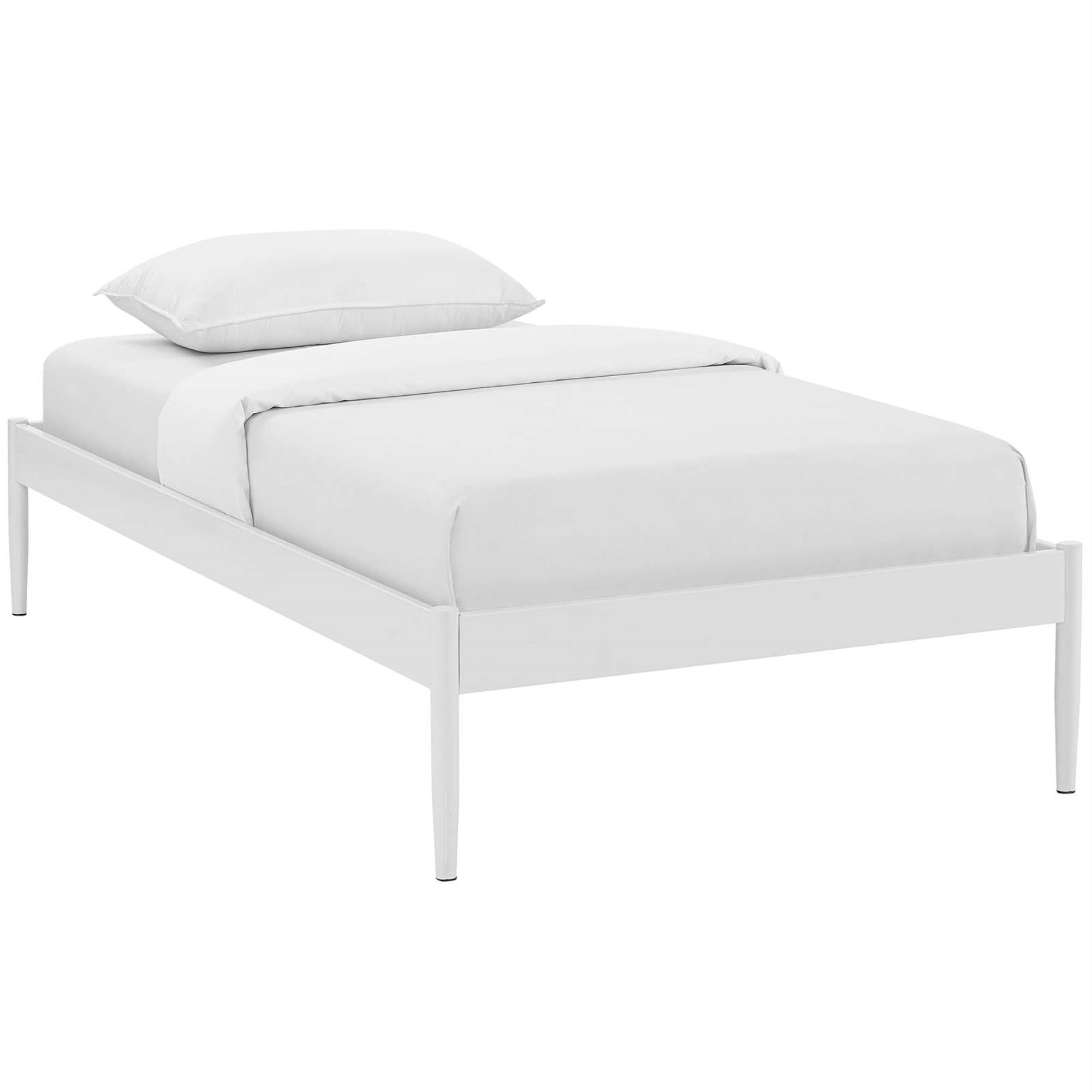 Elsie Bed Frame - Versatile & Durable Solution For Bedroom - Birchwood Slats, Steel Frame - Supports Memory Foam, Spring, Latex & Hybrid Mattresses - Non-Marking Foot Caps - 1300 Lbs Weight Capacity - Modern Elegance - Twin Size