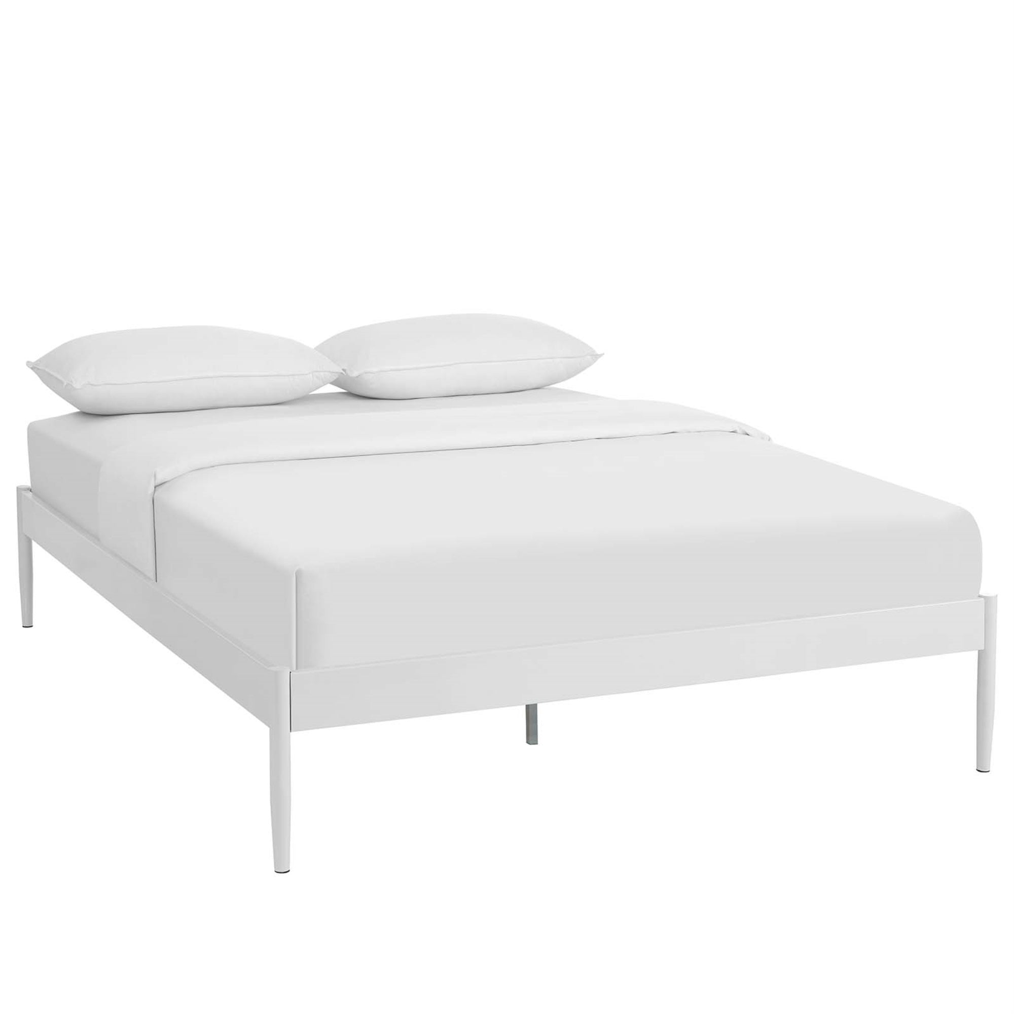 Elsie Bed Frame - Slatted Birchwood Support, Steel Frame, No Boxspring Needed, 1300 Lbs Weight Capacity, Modern Design, Queen Size