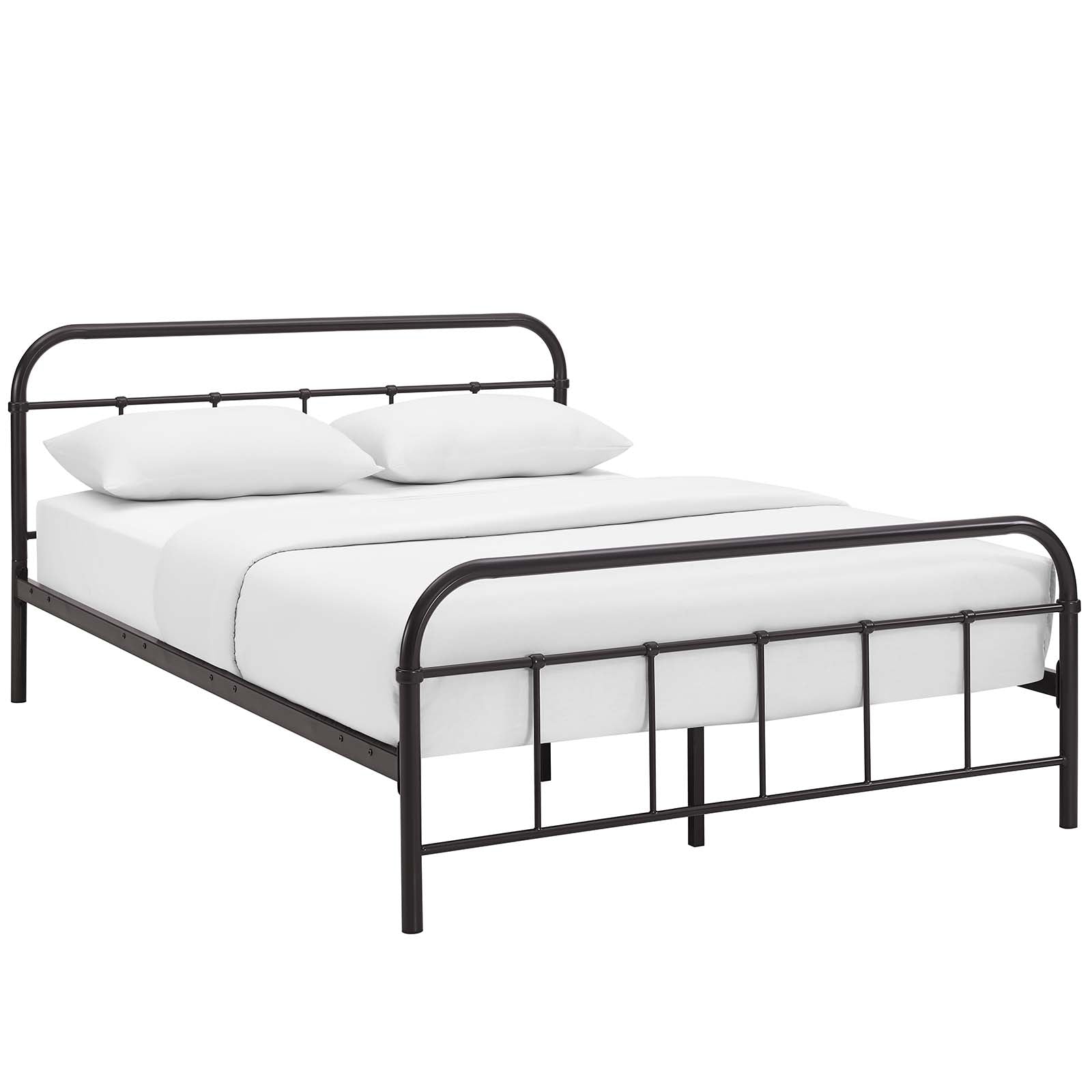 Maisie Queen Stainless Steel Bed Frame - Brown