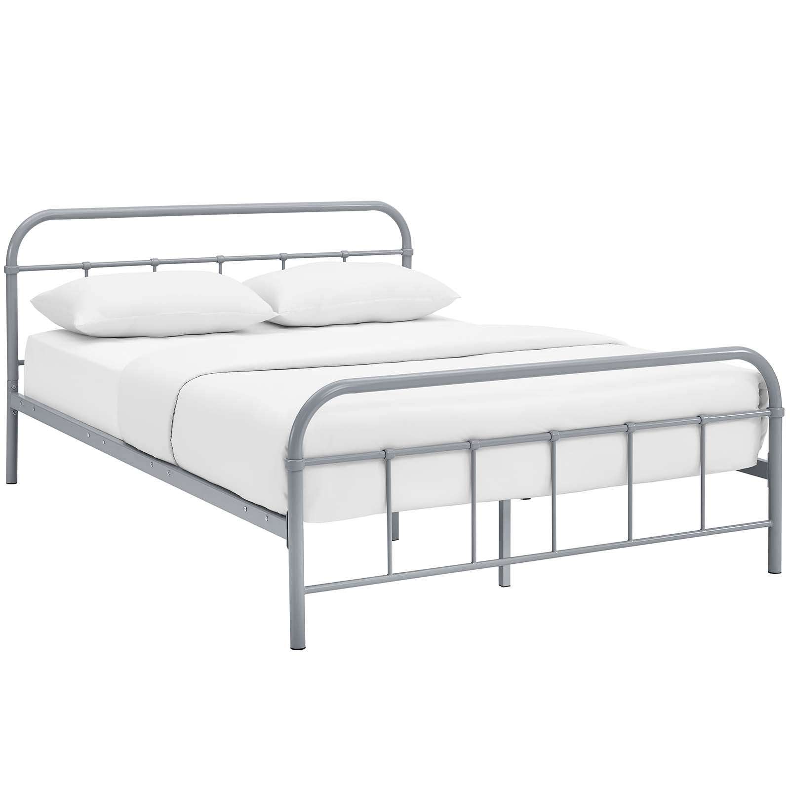 Maisie Queen Stainless Steel Bed Frame - Gray