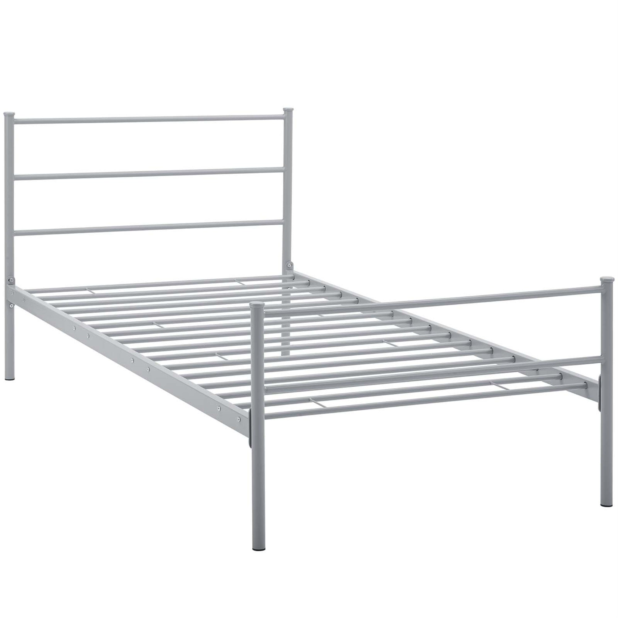 Rustic Charm Meets Modern Decor With Alina Platform Twin Bed Frame - Sturdy Vintage Steel Frame, Holds Up To 1323 Lbs - No Box Spring Needed - Accommodates Memory Foam, Spring, Latex, Hybrid Mattresses (Mattress Not Included)