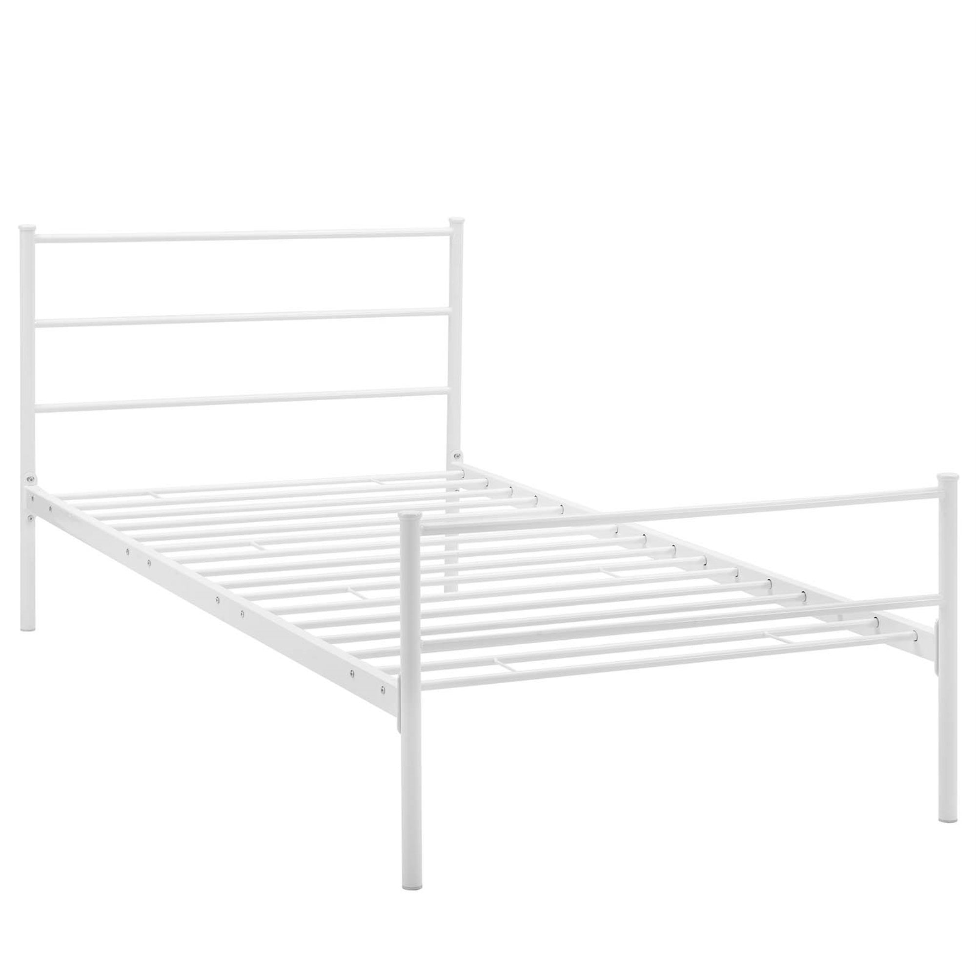 Rustic Charm Meets Modern Design - Alina Platform Twin Bed Frame, Sturdy Vintage Steel, Holds 1323 Lbs, Cottage Aesthetic, No Box Spring Needed, Compatible With Memory Foam, Spring, Latex, Hybrid Mattresses (Mattress Not Included)