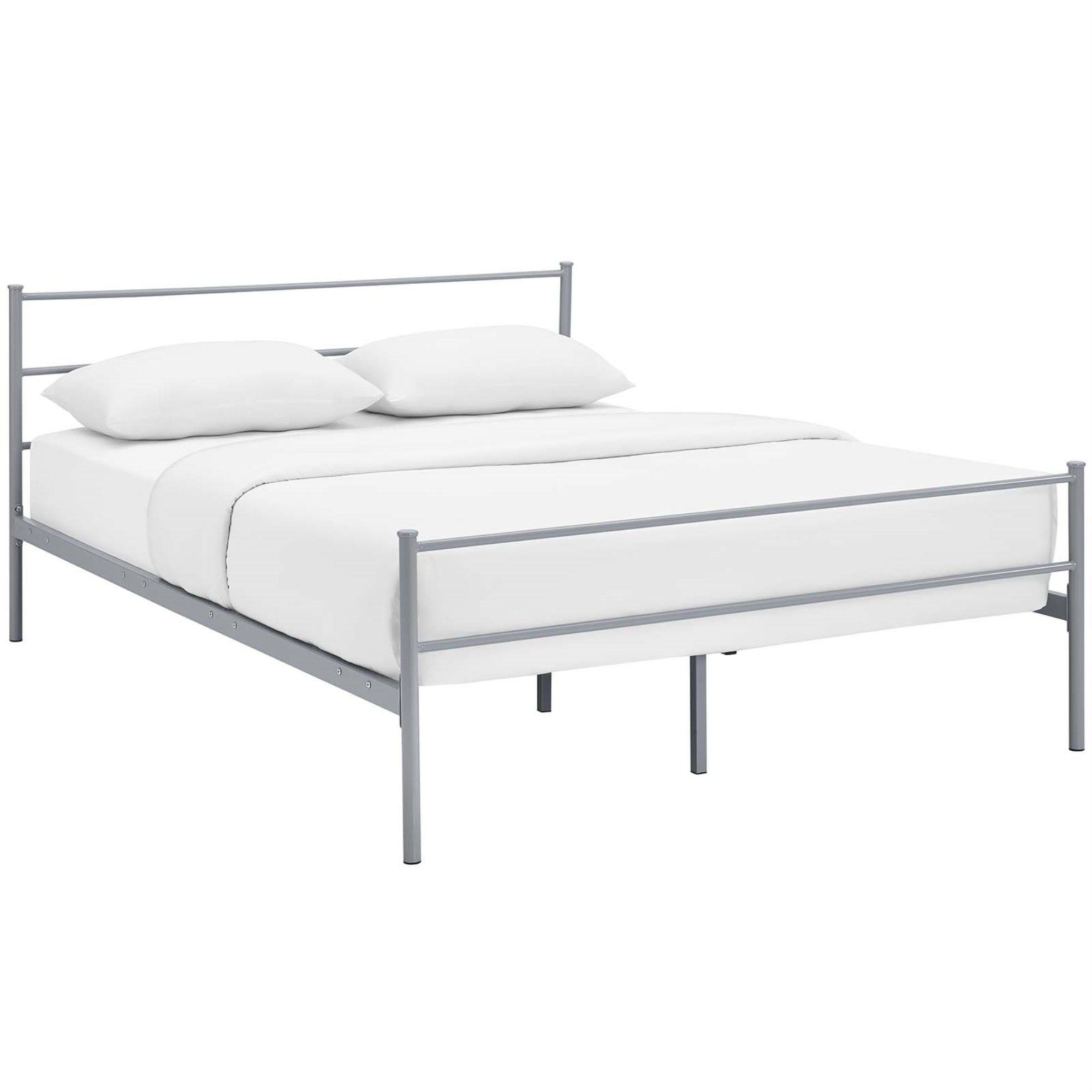 Alina Platform Full Bed - Rustic Charm, Sturdy Steel Frame, Supports 1323 Lbs, Vintage-Inspired Style, No Box Spring Needed. (Mattress Not Included)