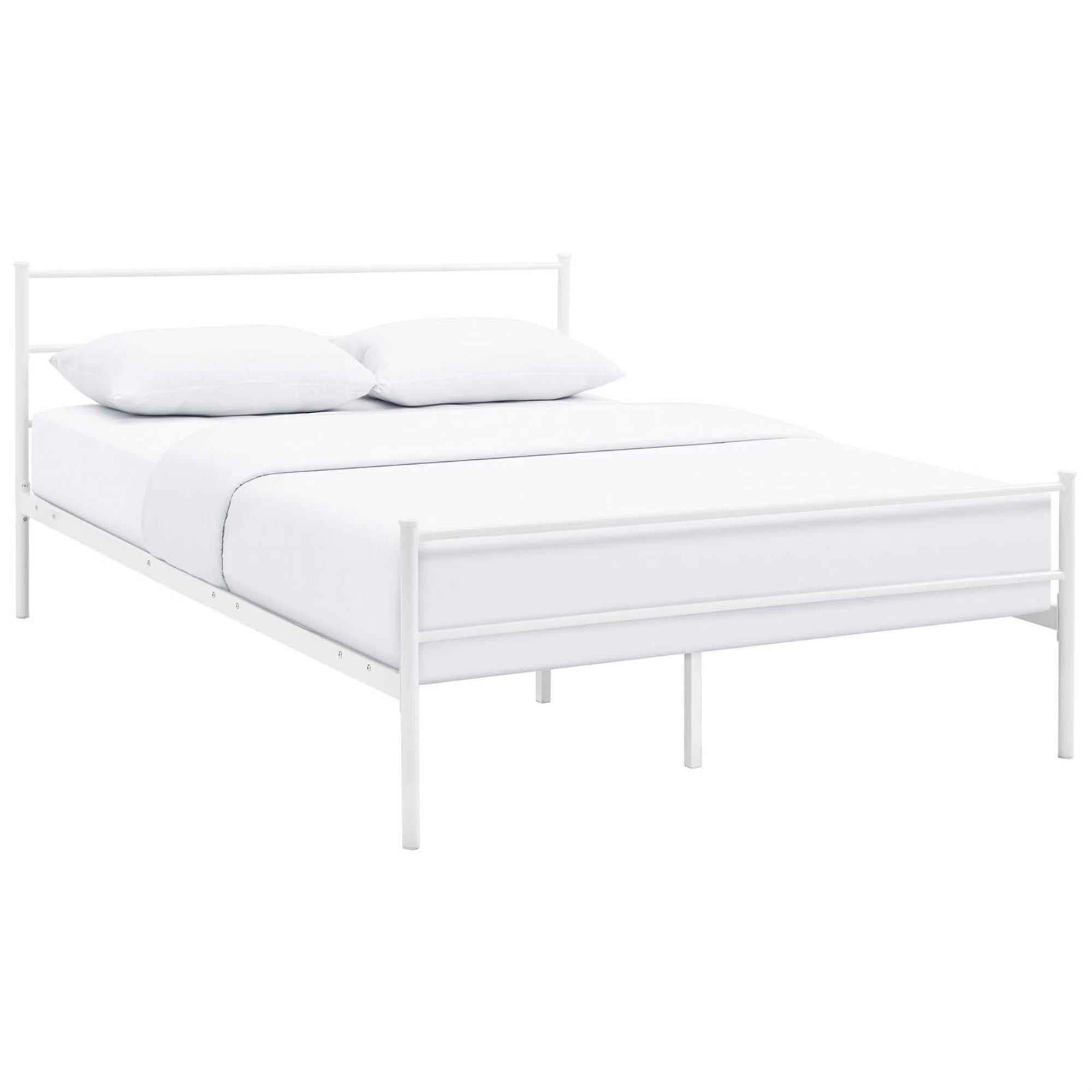 Alina Platform Full Bed Frame - Rustic Charm, Sturdy Steel Frame, Weight Capacity 1323 Lbs, No Box Spring Needed, Compatible With Memory Foam, Spring, Latex, Hybrid Mattresses. (Mattress Not Included)