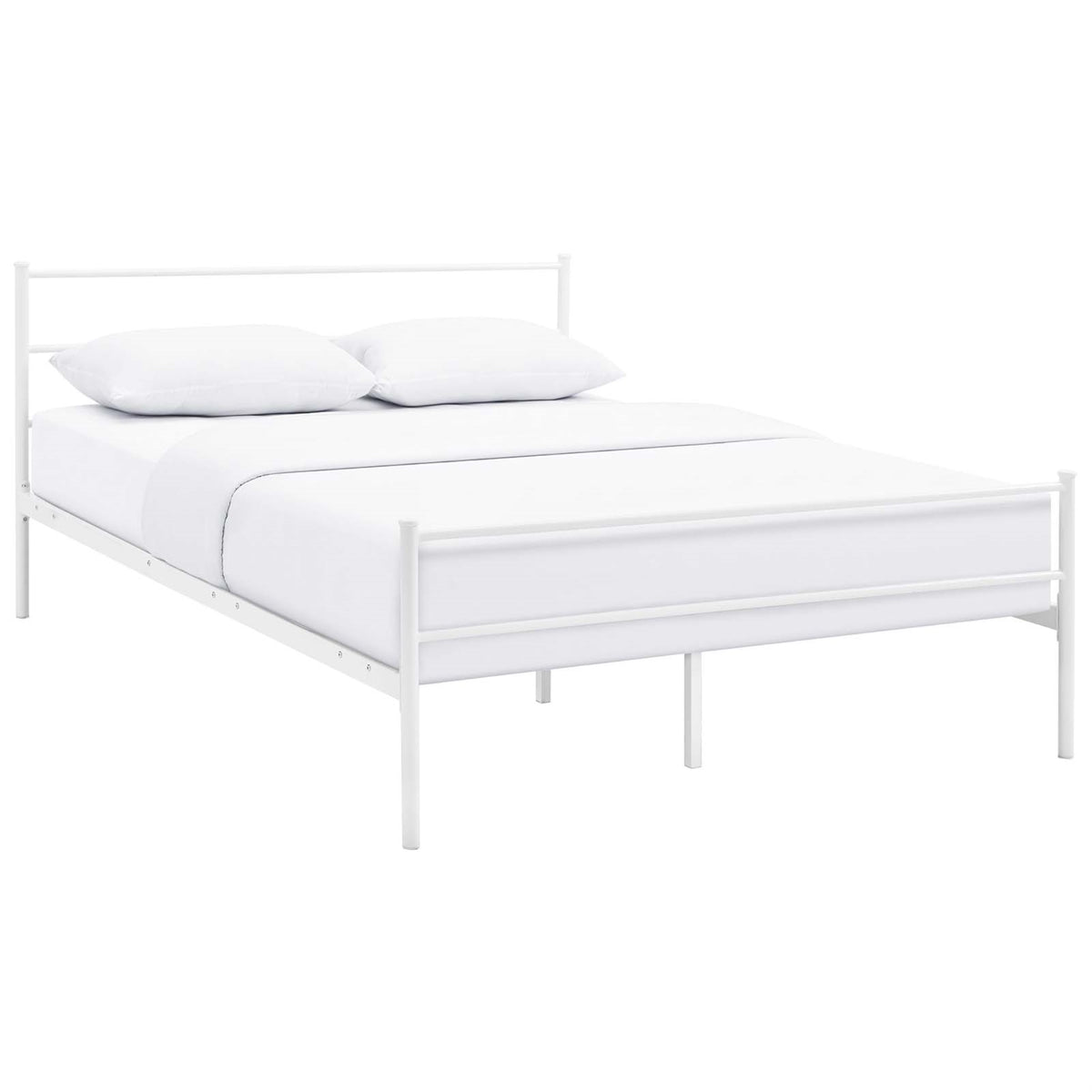 Alina Platform Full Bed Frame - Rustic Charm, Sturdy Steel Frame, Weight Capacity 1323 Lbs, No Box Spring Needed, Compatible With Memory Foam, Spring, Latex, Hybrid Mattresses. (Mattress Not Included)