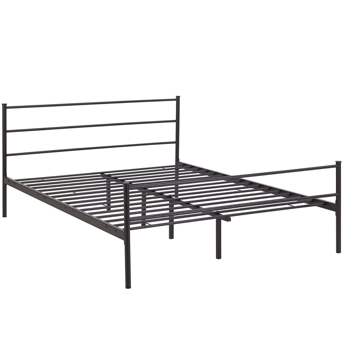 Alina Platform Queen Bed - Rustic Charm, Sturdy Steel Frame, Supports 1323 Lbs, No Box Spring Needed, Compatible With Memory Foam, Spring, Latex, Hybrid Mattresses. (Mattress Not Included)