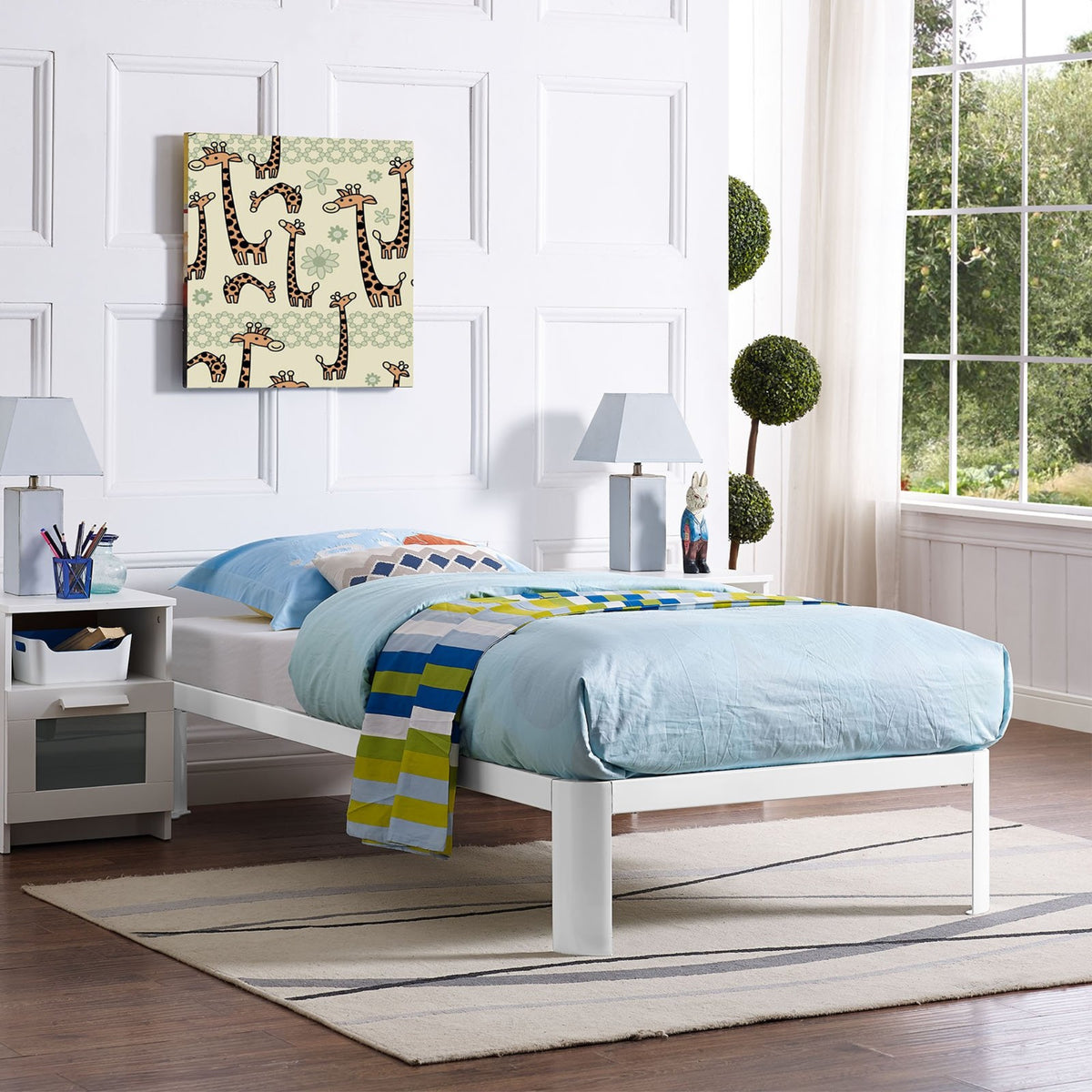 Casafoyer Corinne Twin Bed Frame In White