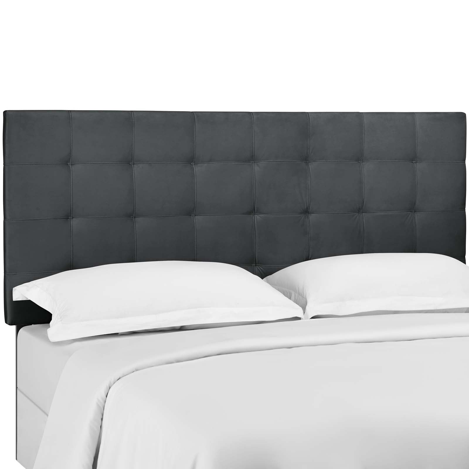 Paisley Tufted Full / Queen Upholstered Performance Velvet Headboard - Gray