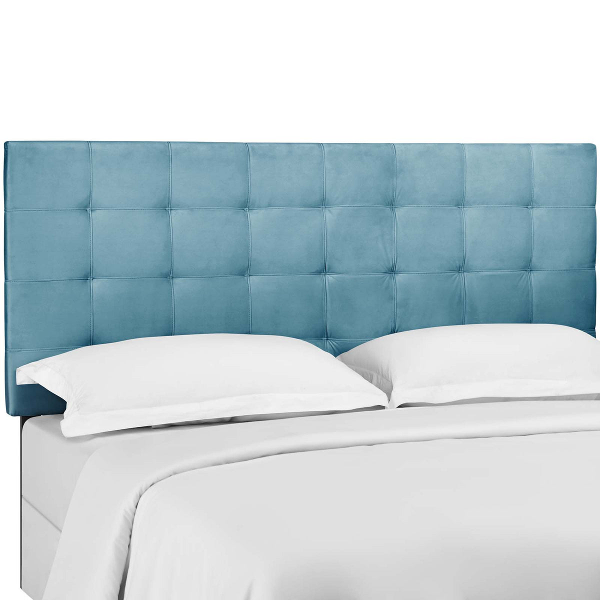 Paisley Tufted Full / Queen Upholstered Performance Velvet Headboard - Sea Blue