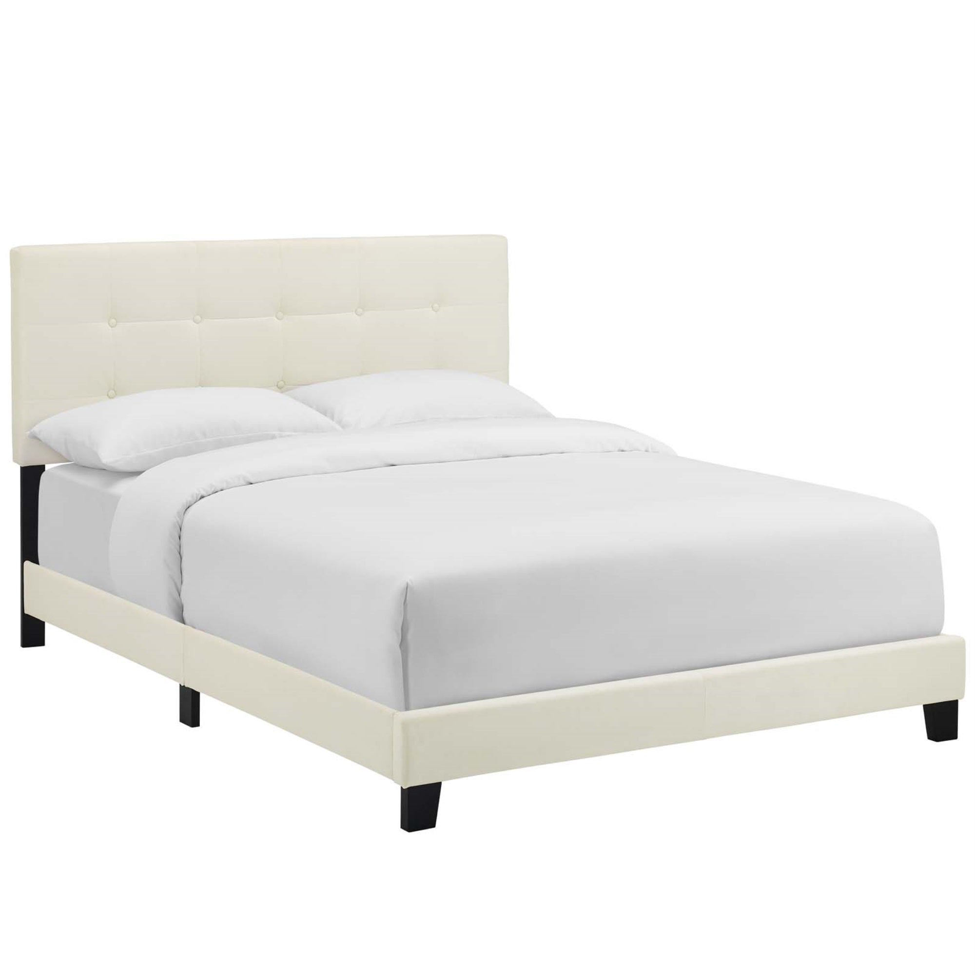 Amira Performance Velvet King Platform Bed - Elegant & Sturdy | Stain-Resistant Upholstery | Button-Tufted Headboard | Non-Marking Foot Caps | Reinforced Center Beam | 800 Lbs Weight Capacity