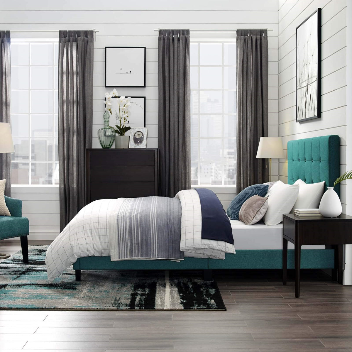 Yardlio Melanie Twin Platform Bed: Sleek Design, Chic Upholstery, Durable & Versatile