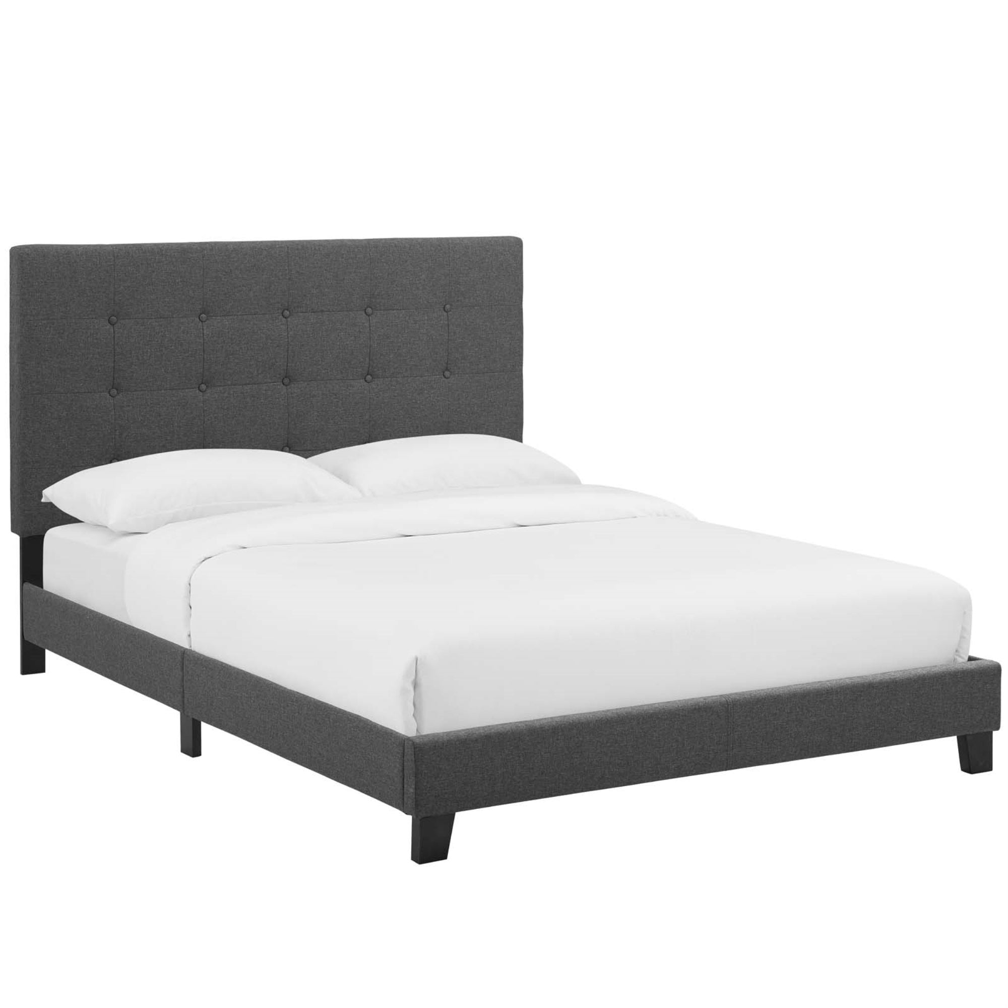 Melanie Full Platform Bed - Chic Elegance, Button Tufted, Upholstered Fabric, Wood Frame, No Box Spring Needed, Suitable For Various Mattresses, Teen'S Bedroom, Guest Room, Dorm.