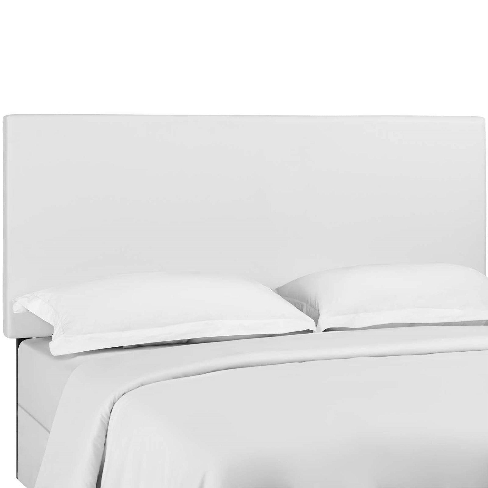 Casafoyer  California King Upholstered Faux Leather Headboard, White