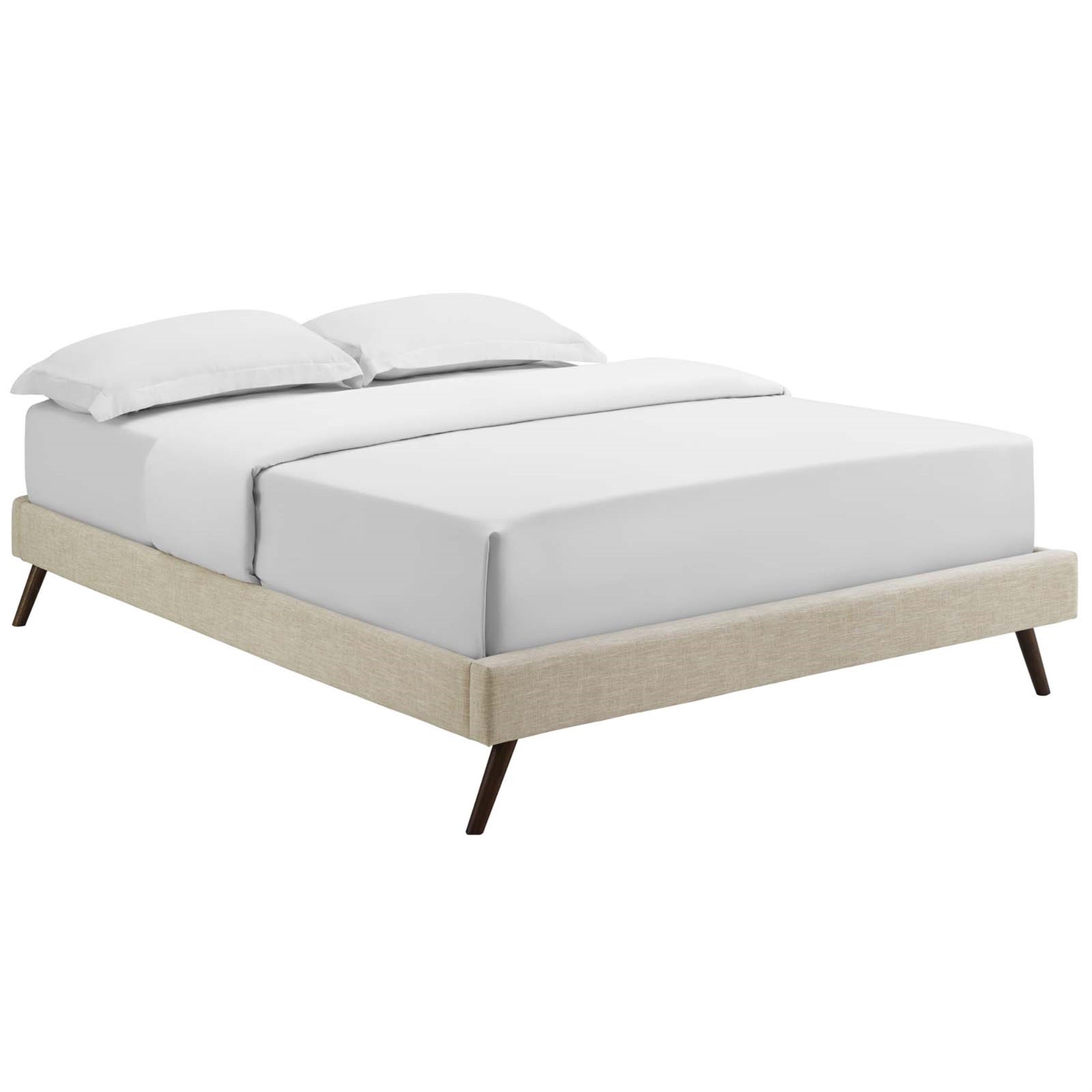 Loryn Platform Bed - Solid Wood Frame, Polyester Upholstery, No Box Spring Needed, Memory Foam Compatible, Stylish Headboard Options, Perfect For Modern Bedrooms. (Mattress Not Included)