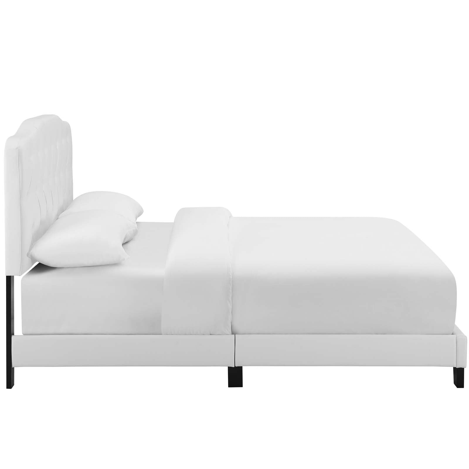 Amelia King Faux Leather Bed - White