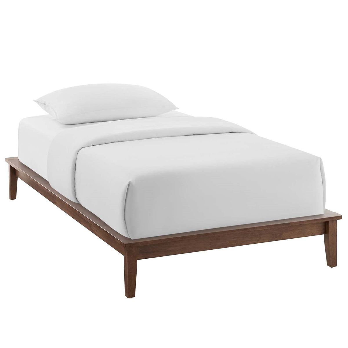 Casafoyer Lodge Wood Platform Twin Bed Frame In Walnut