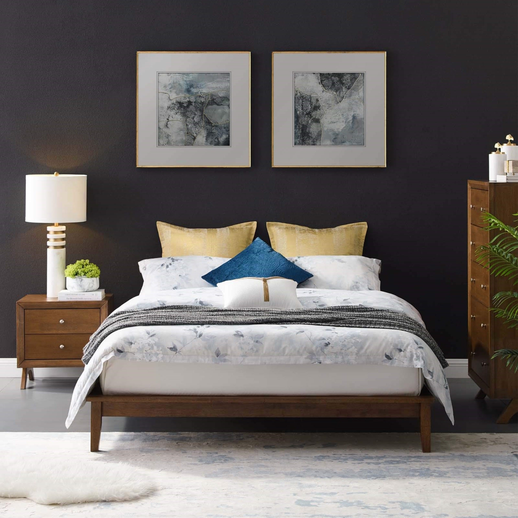 Casafoyer Lodge Wood Platform Full Bed Frame In Cappuccino