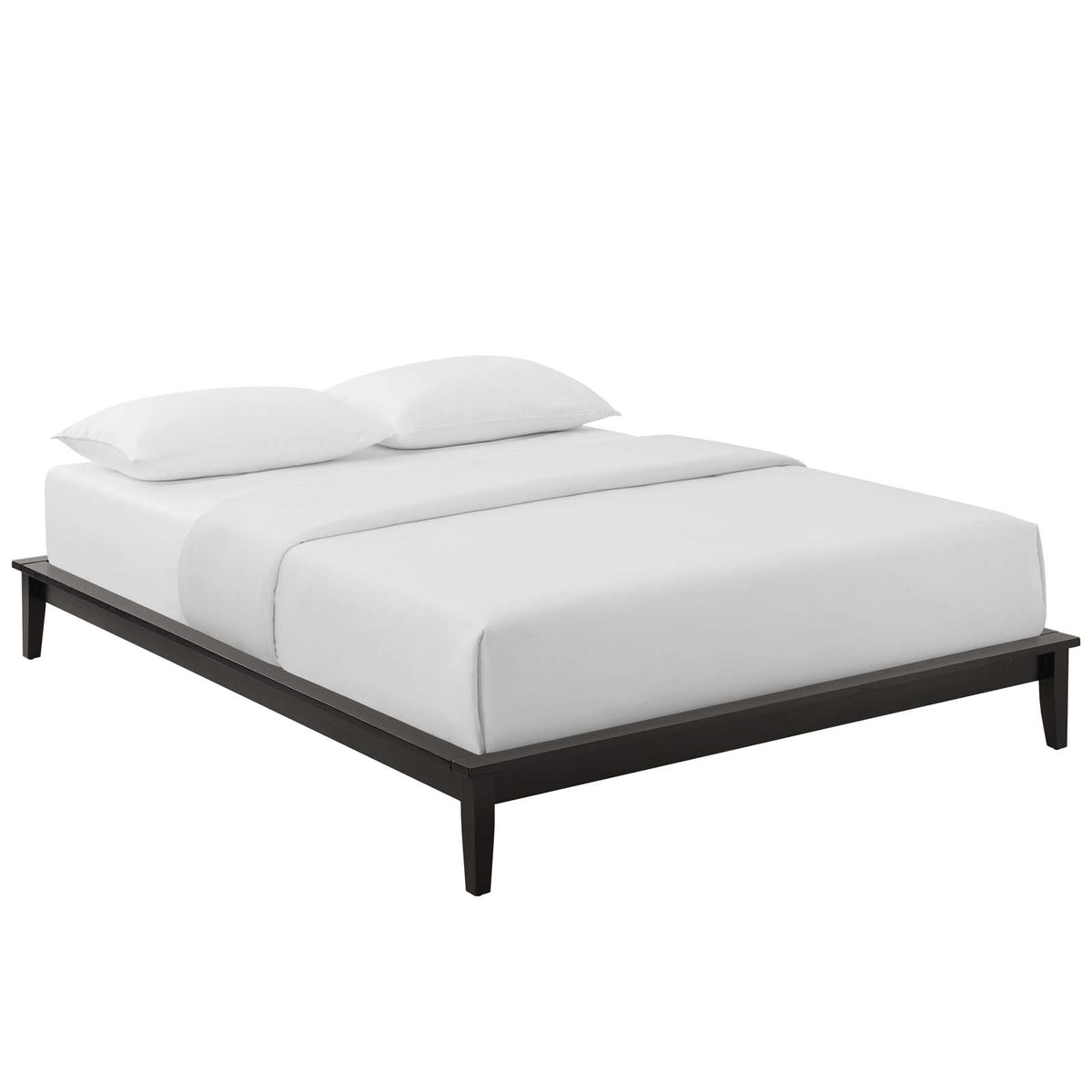 Lodge Full Wood Platform Bed Frame - Cappuccino