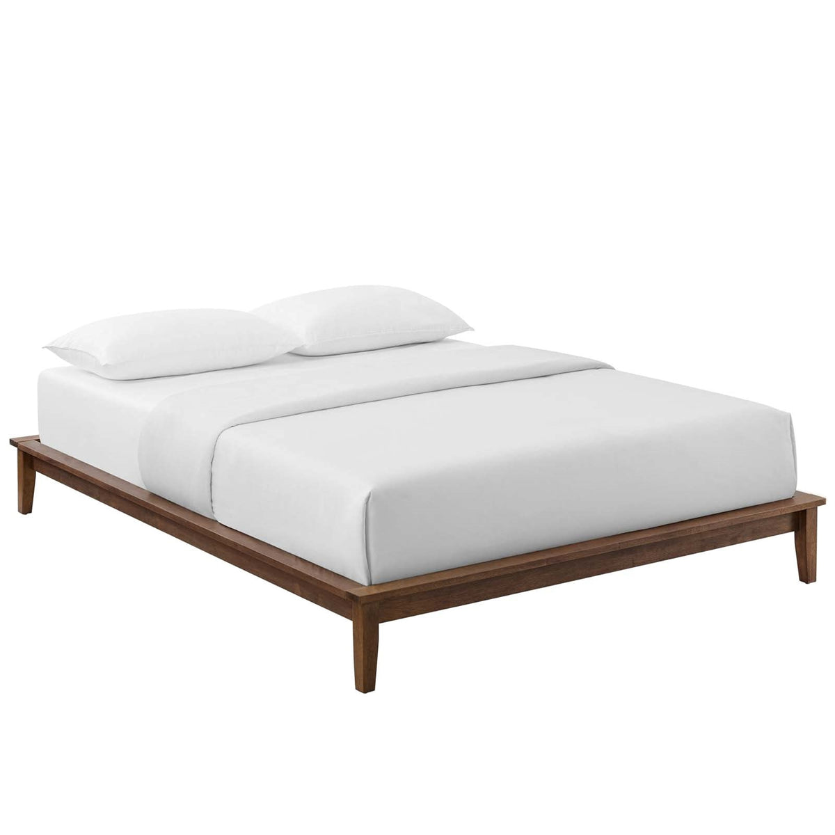 Casafoyer Lodge Wood Platform Full Bed Frame In Walnut