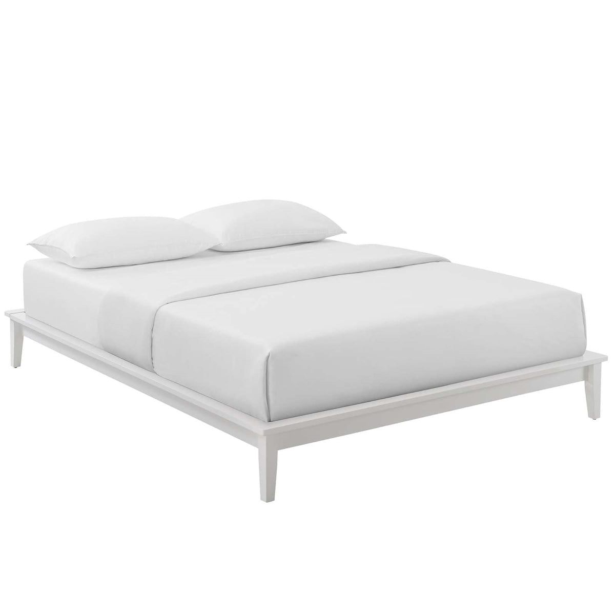 Casafoyer Lodge Wood Platform Full Bed Frame In White