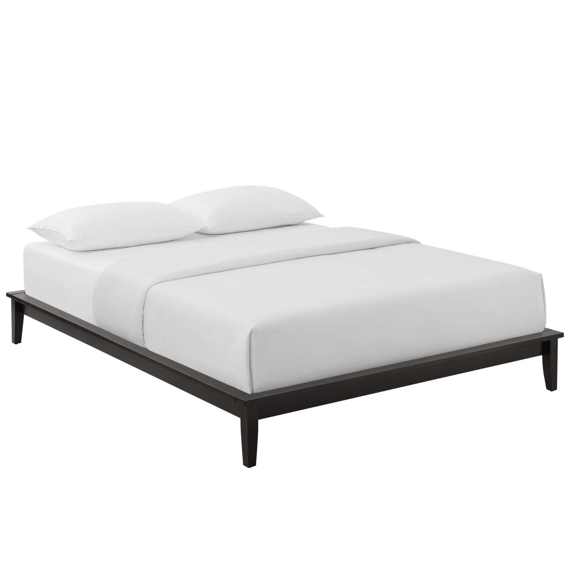 Lodge Queen Rustic Wood Platform Bed Frame - Durable Solid Wood, Supports Memory Foam, Latex, Innerspring, Hybrid Mattresses, No Box Spring Needed, 800 Lbs Weight Capacity