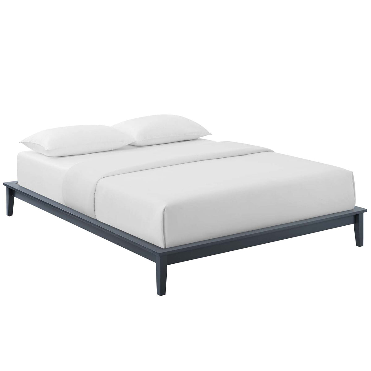 Lodge King Wood Platform Bed Frame - Gray
