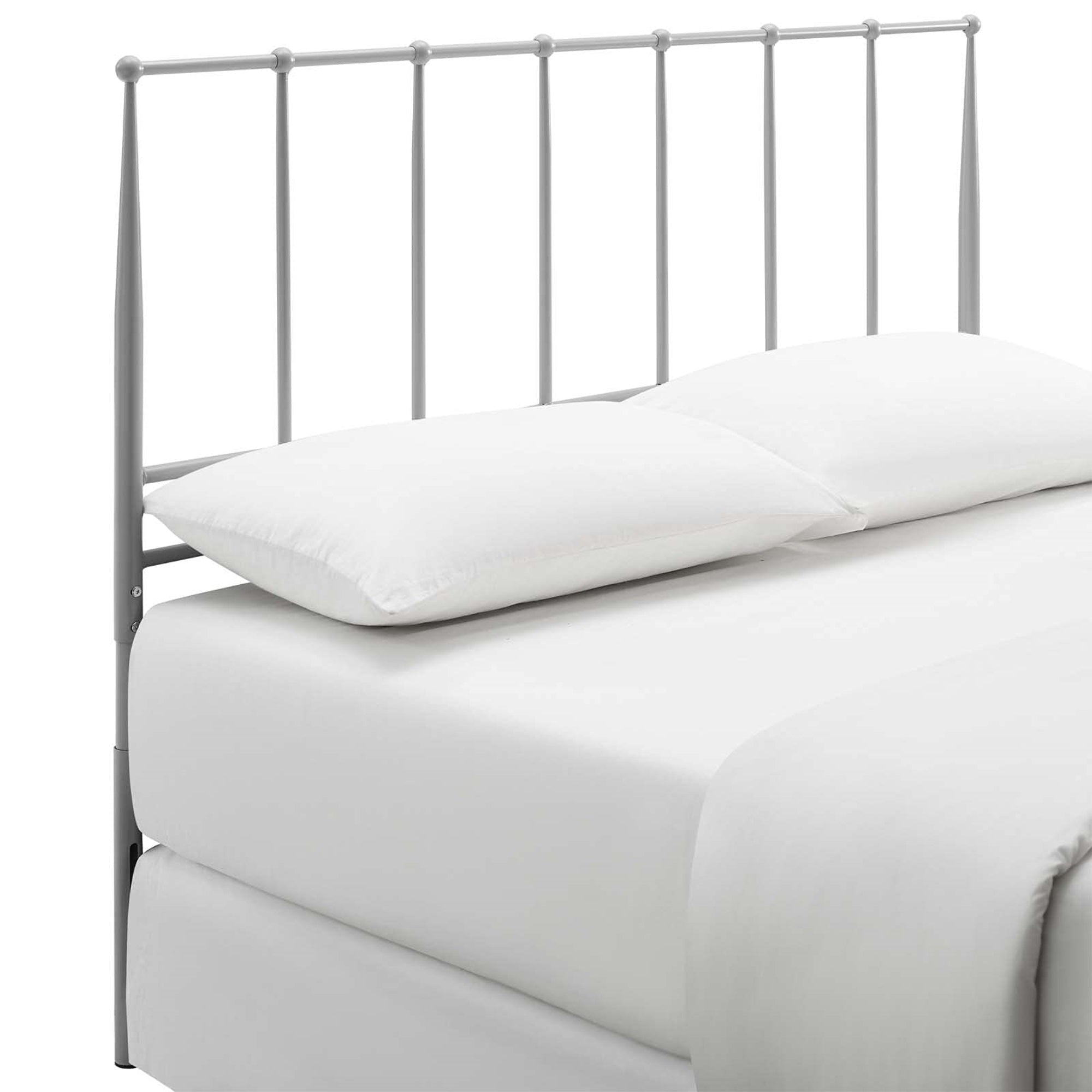 Casafoyer Kiana Stainless Steel Metal Full Headboard In Gray