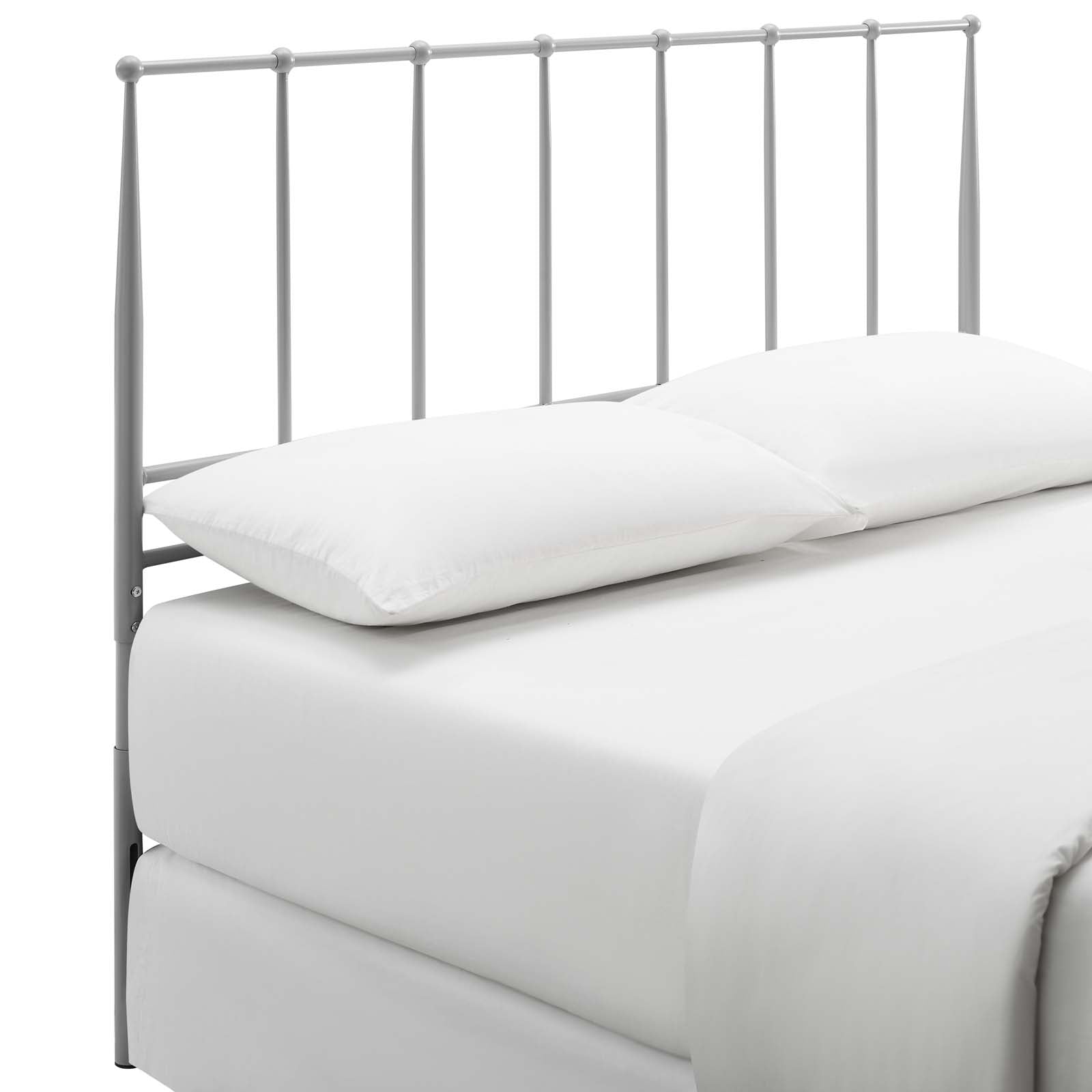 Kiana Full Metal Stainless Steel Headboard - Gray