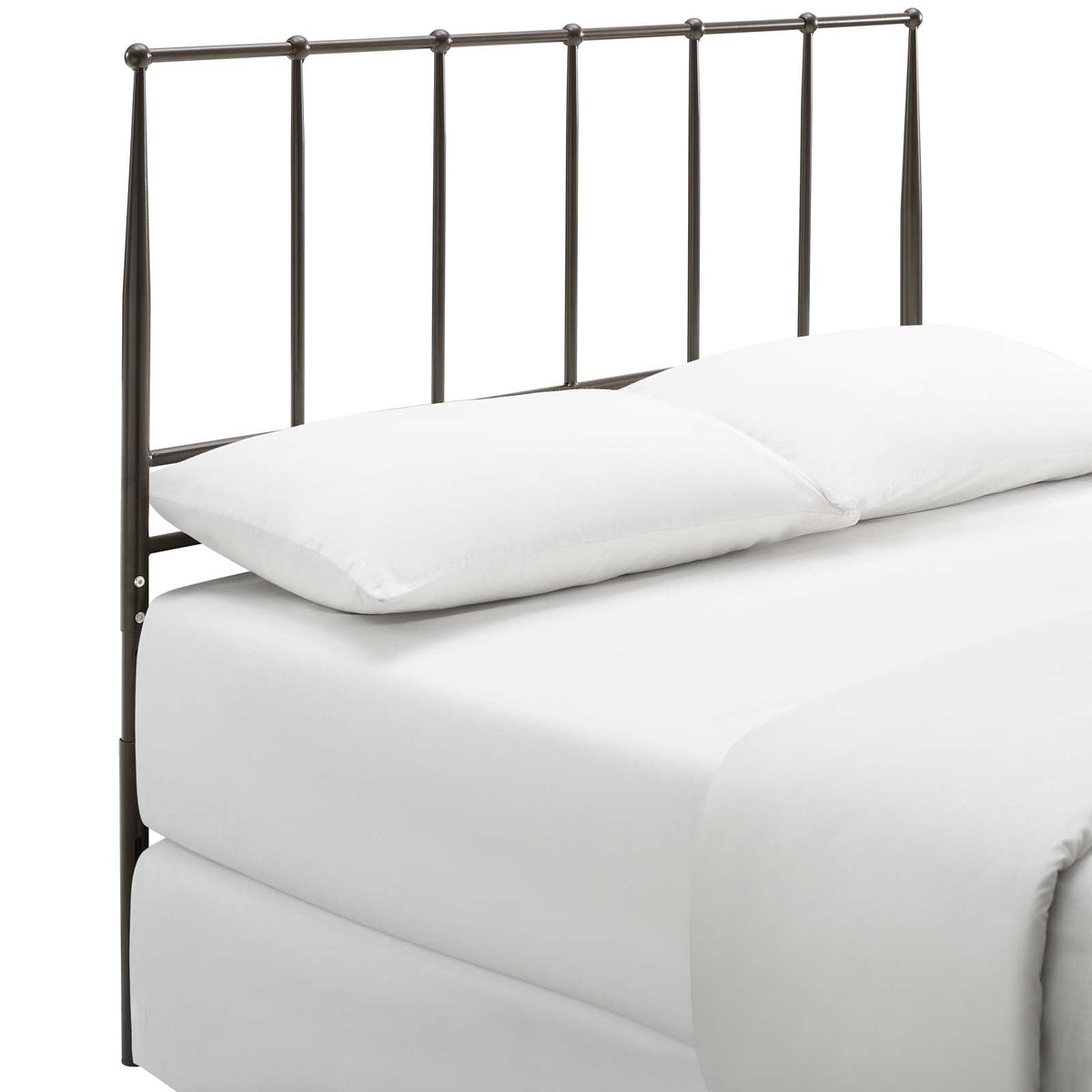 Kiana Queen Metal Stainless Steel Headboard - Brown