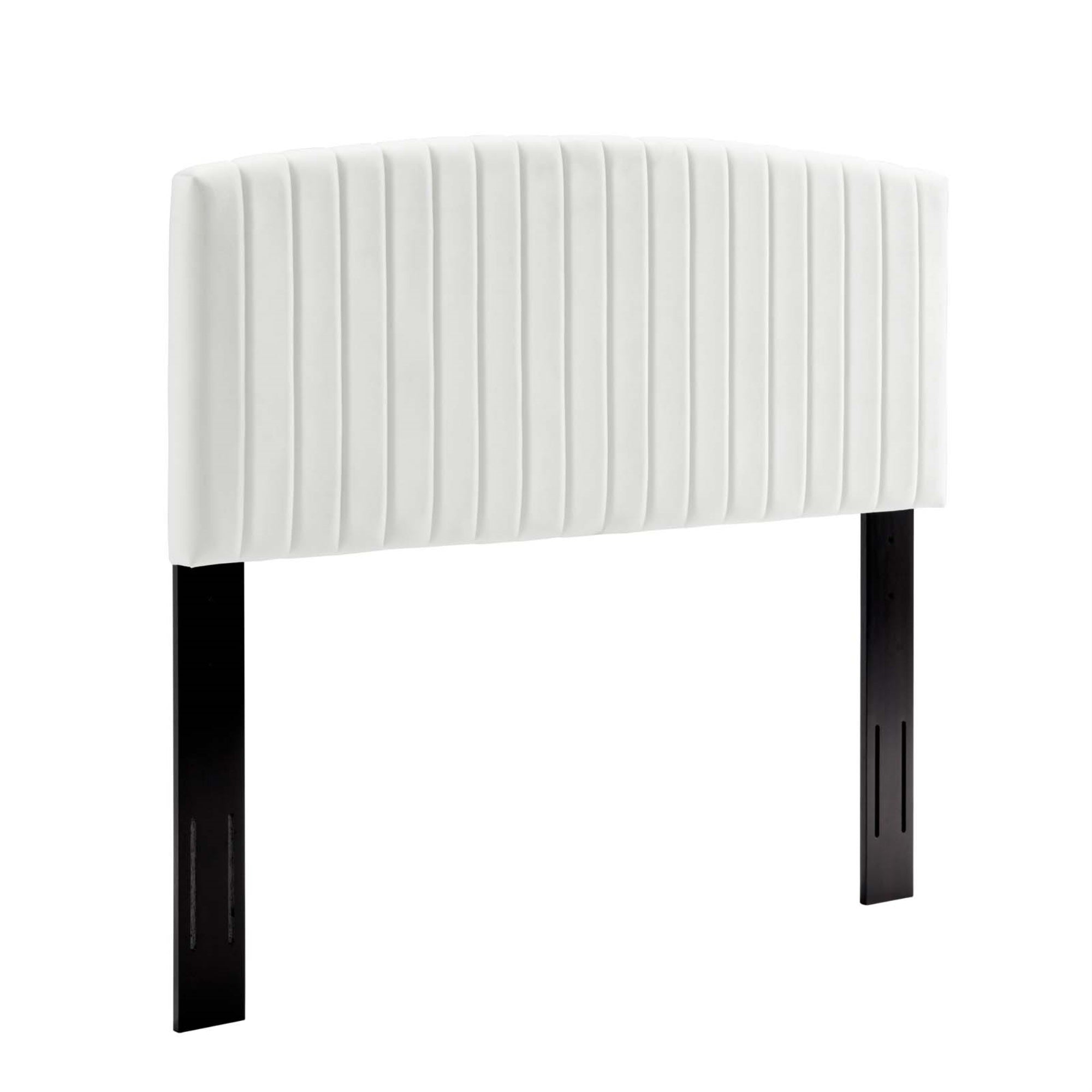 Rebecca Performance Velvet Twin Headboard - White