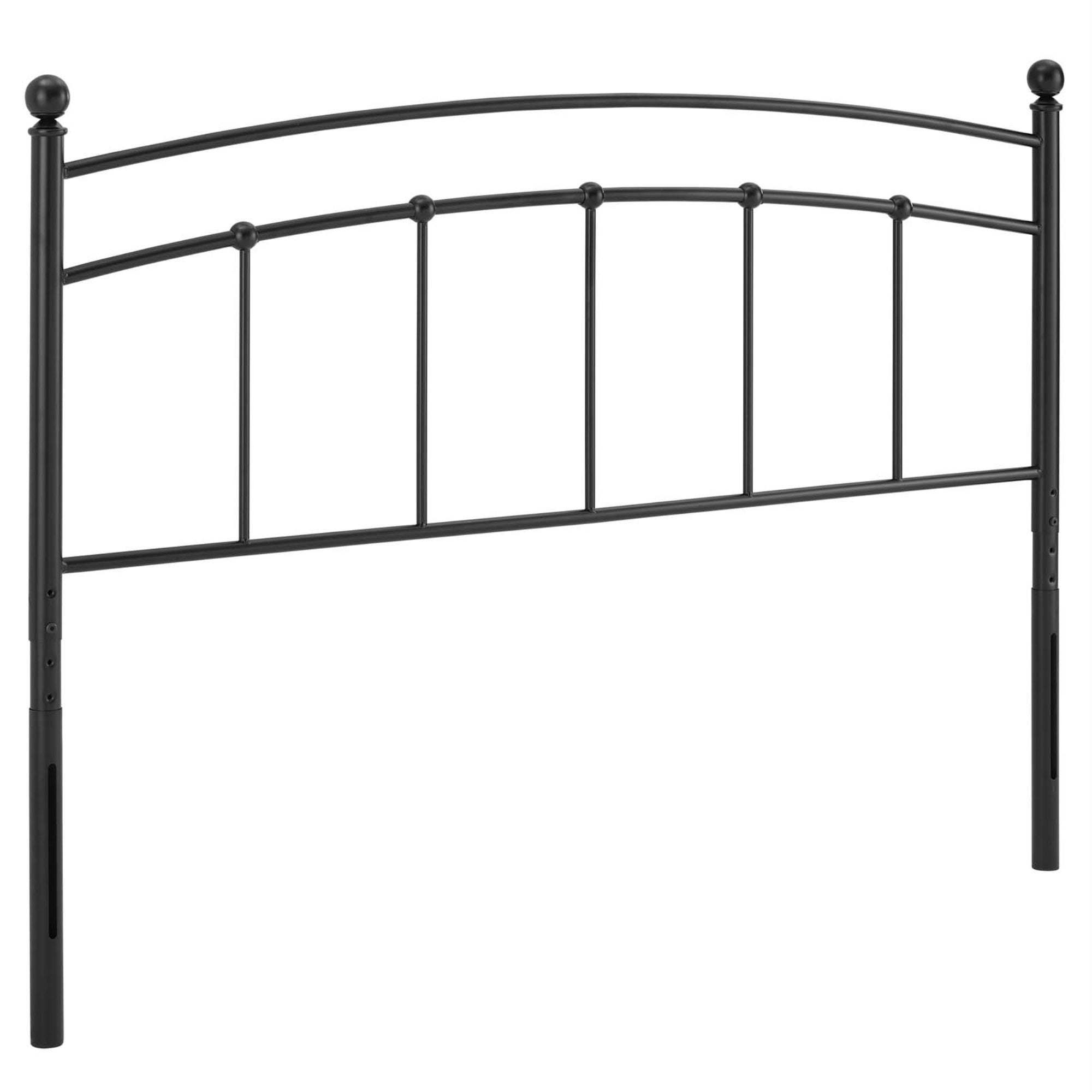 Abigail Metal King Headboard - Vintage Modern Charm, Rustic Style, Adjustable Height, Durable Iron, Easy Assembly - Black