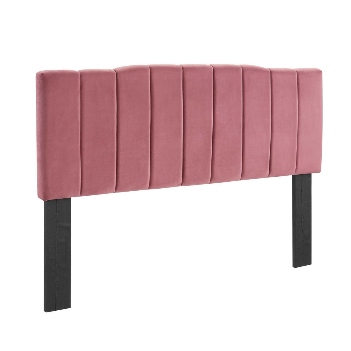 Camilla Channel Tufted King/California King Performance Velvet Headboard - Dusty Rose