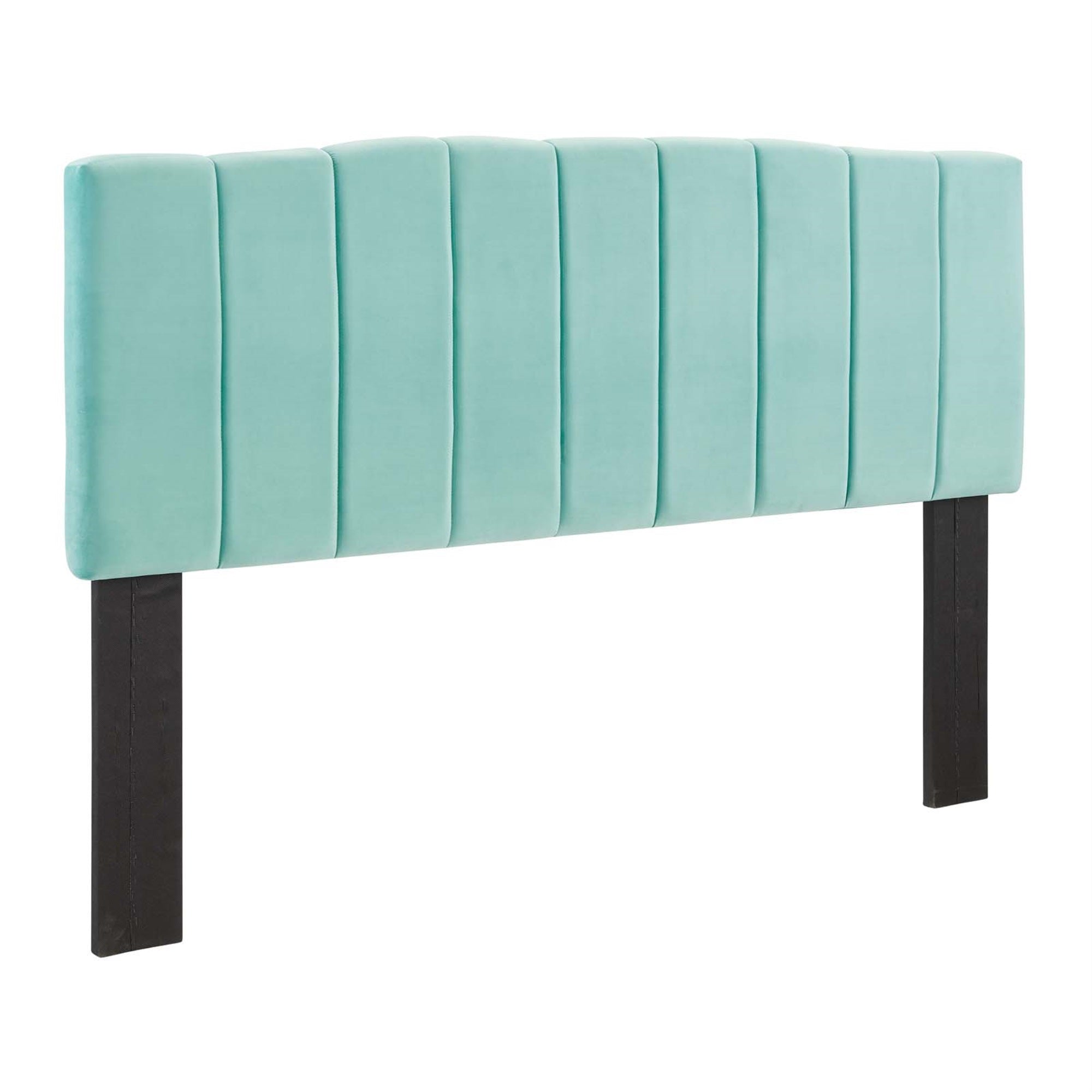 Camilla Channel Tufted Performance Velvet King/California King Headboard - Elegant Retro Glamour, Stain-Resistant Velvet, Adjustable Mounting Positions