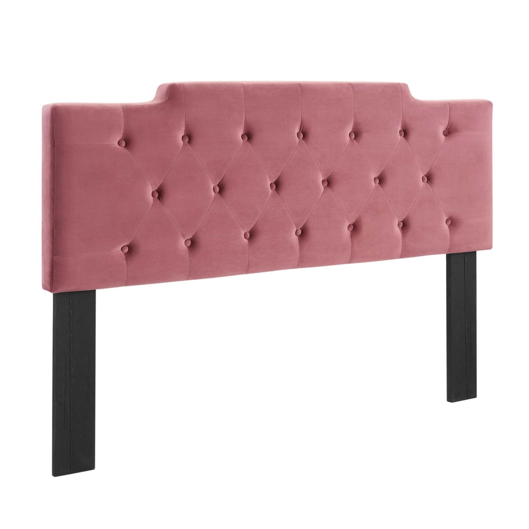 Juliet Tufted Performance Velvet King/Cal King Headboard - Vintage Elegance, Plush Padding, Stain-Resistant Velvet, Adjustable Height - Dusty Rose