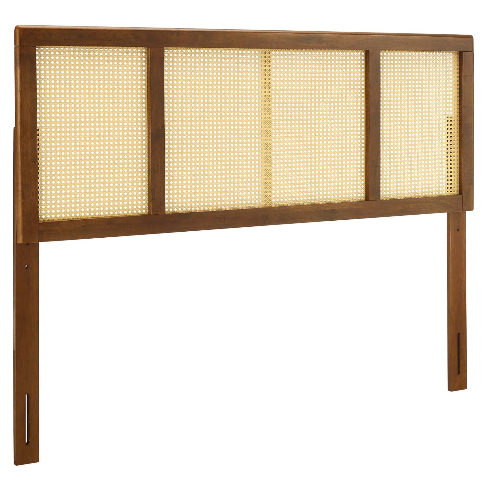 Delmare Cane Woven Rattan Queen Headboard - Tropical Oasis For Master Or Guest Bedroom. Mid-Century Modern & Tropical Style. Interchangeable With Billie & Margo Collections. Solid Rubberwood. Assembly Required. Refreshing & Customizable.