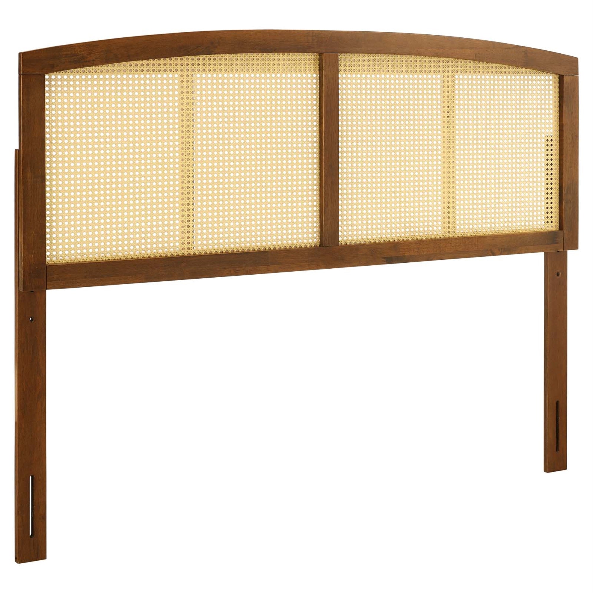 Halcyon Cane Woven Rattan Full Headboard - Serene Island Vibe, Mid-Century Modern Design, Natural Wood Frame, Durable Solid Rubberwood, Easy Assembly.