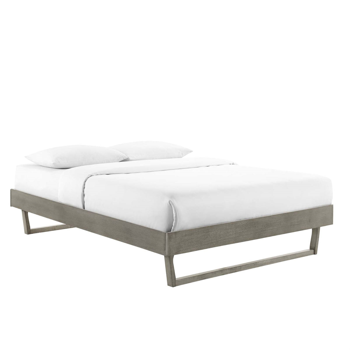 Billie Full Wood Platform Bed Frame Gray