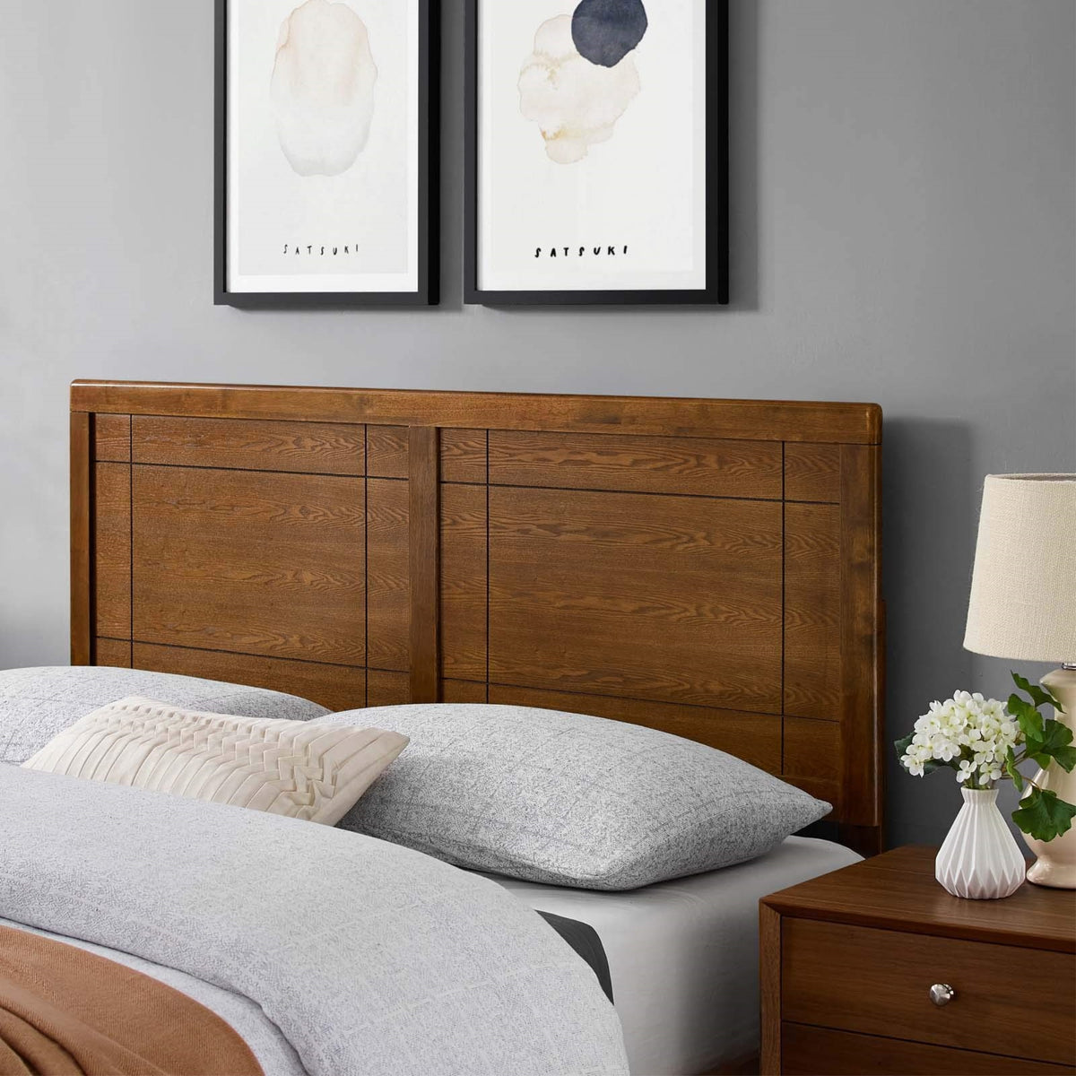 Casafoyer Archie King Wood Headboard In Walnut