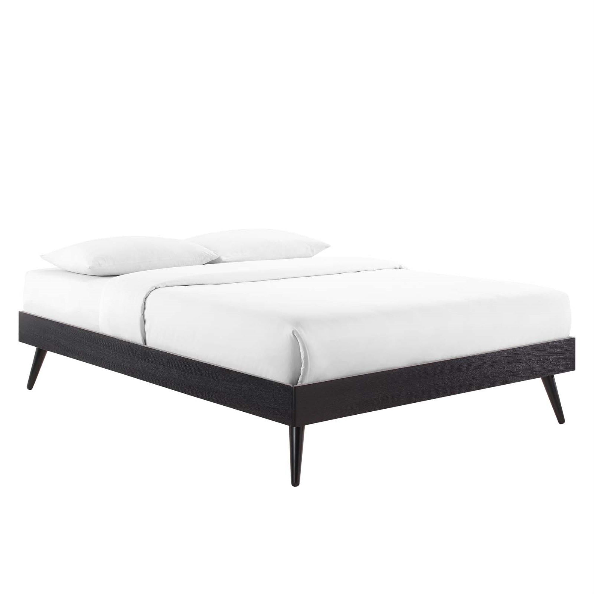 Margo Full Platform Bed Frame - Contemporary Style, Comfortable Sleeping Experience, Mid-Century Design, Interchangeable Headboards, Durable Wood Construction, No Box Spring Needed, Easy Assembly - Black