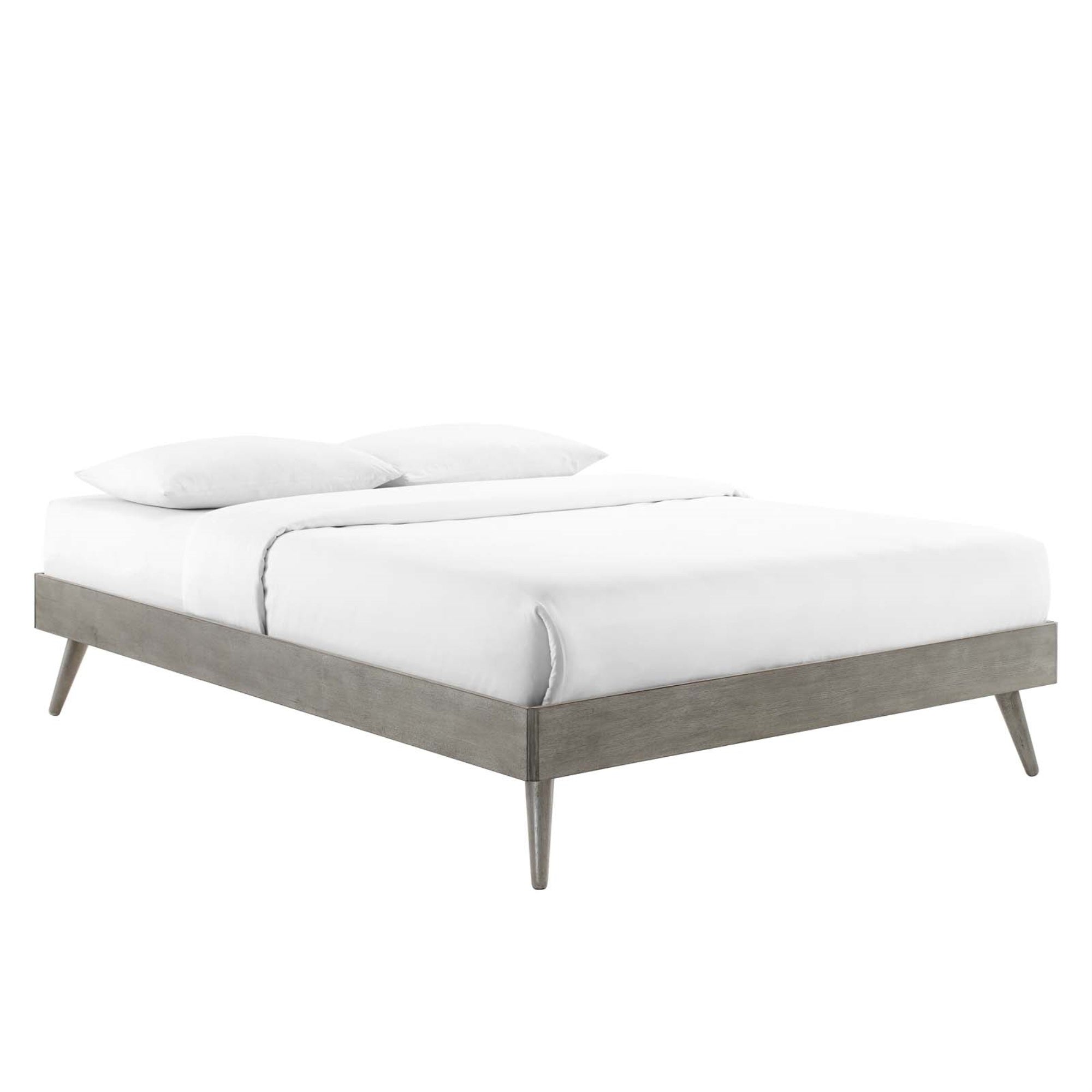 Margo Full Wood Platform Bed Frame Gray