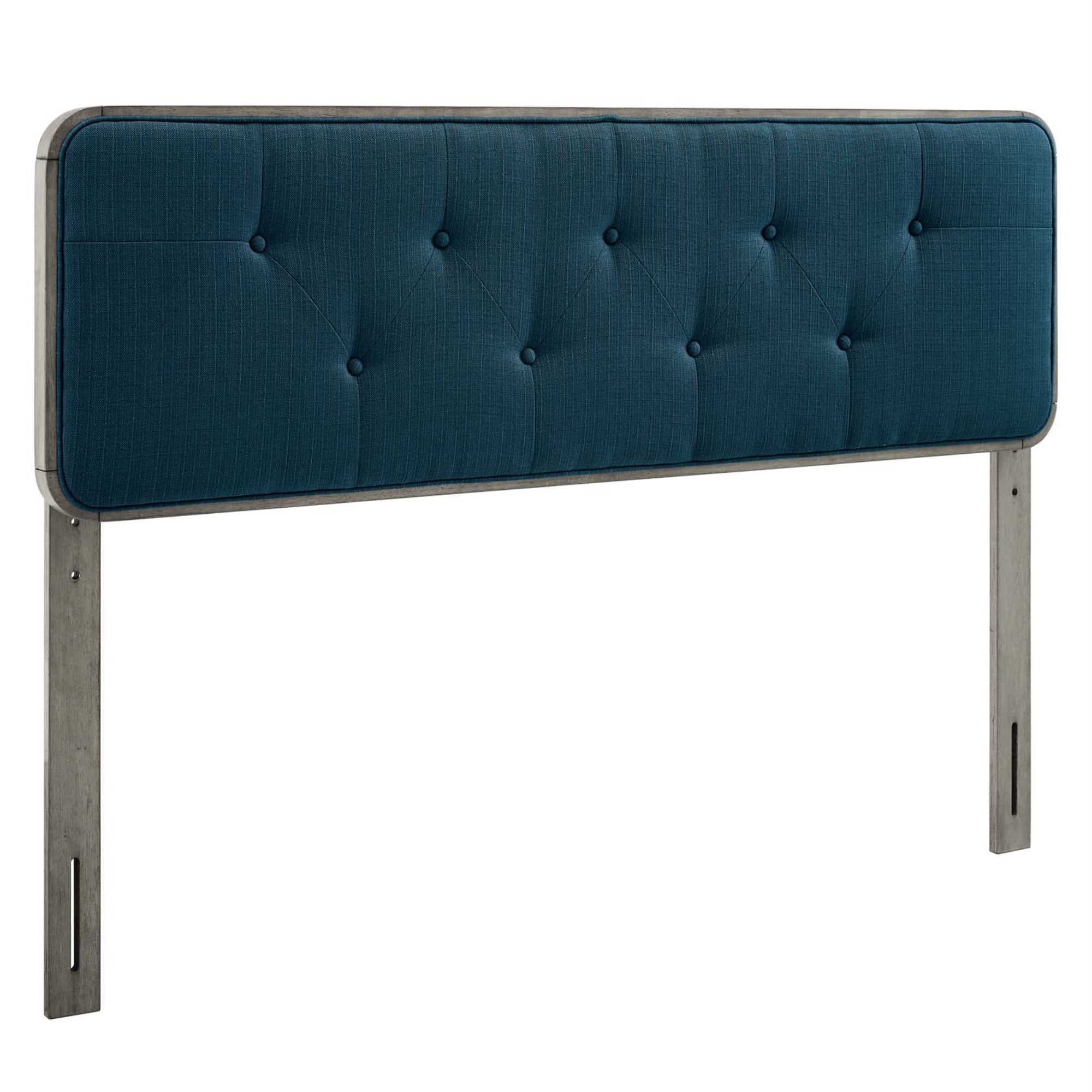 Collins Tufted Wood Twin Headboard - Retro Charm, Organic Beauty - Gray Azure