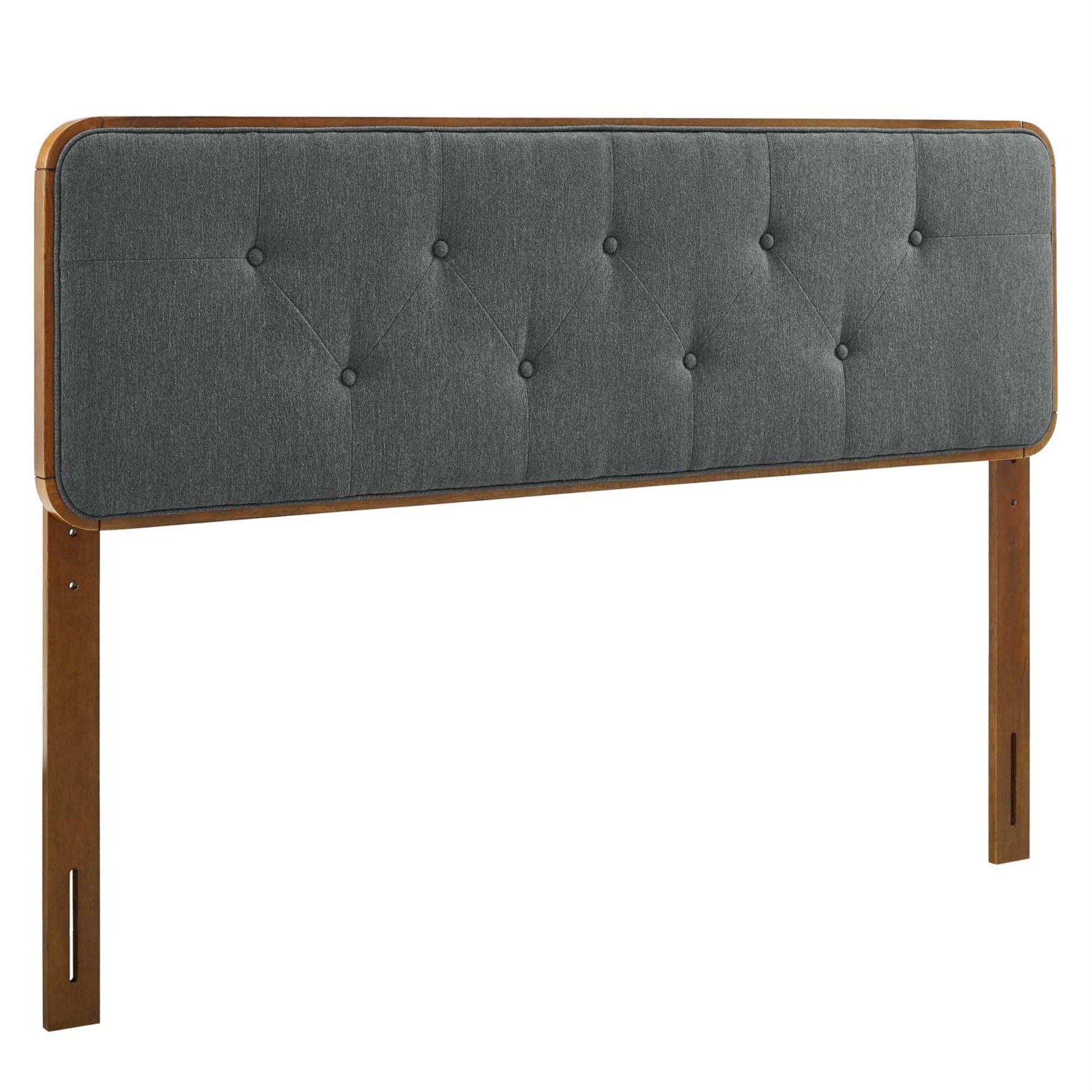 Collins Tufted Wood Queen Headboard - Modern Retro Design, Wood Grain Frame, Interchangeable, Durable Construction, Easy Assembly