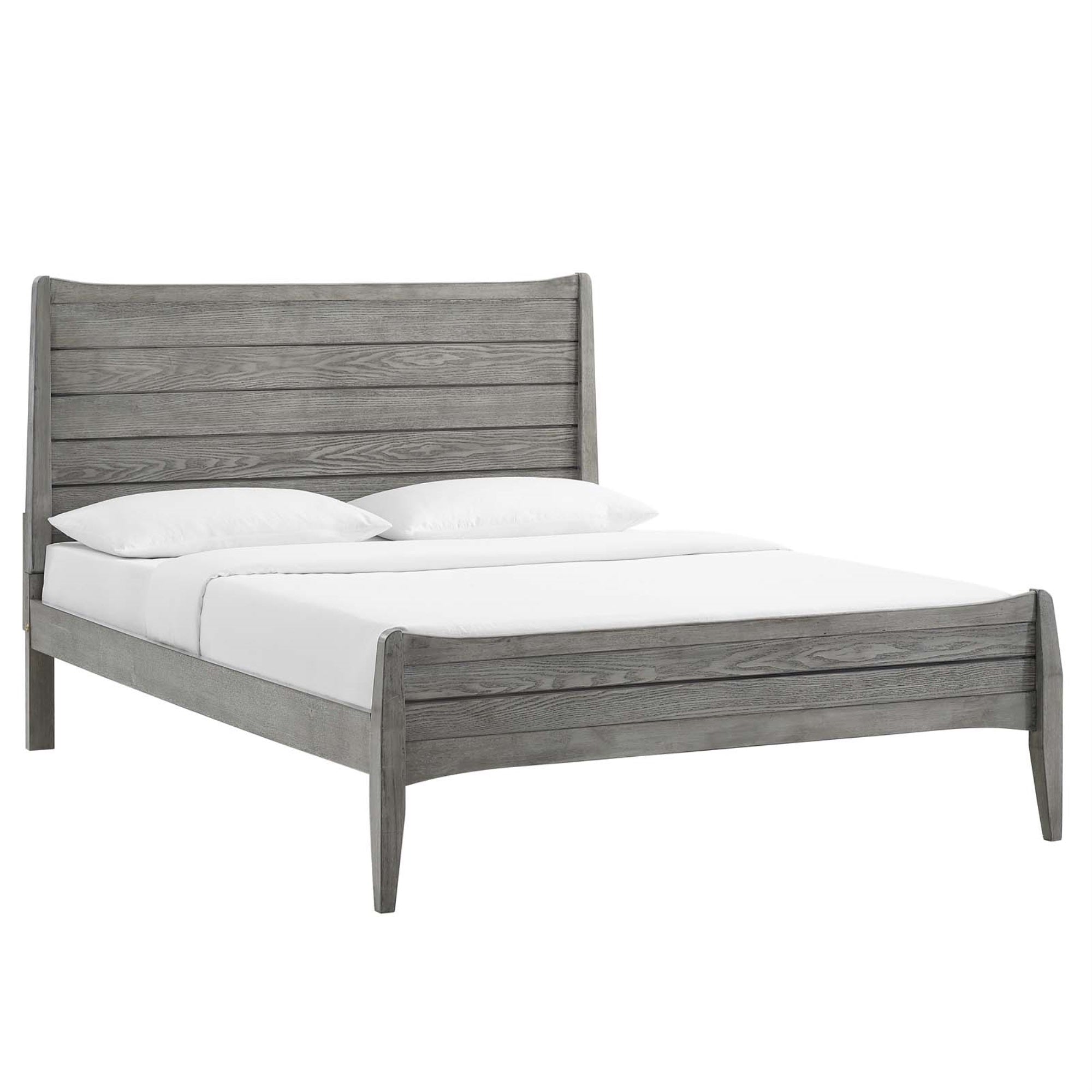 Georgia King Wood Platform Bed Gray