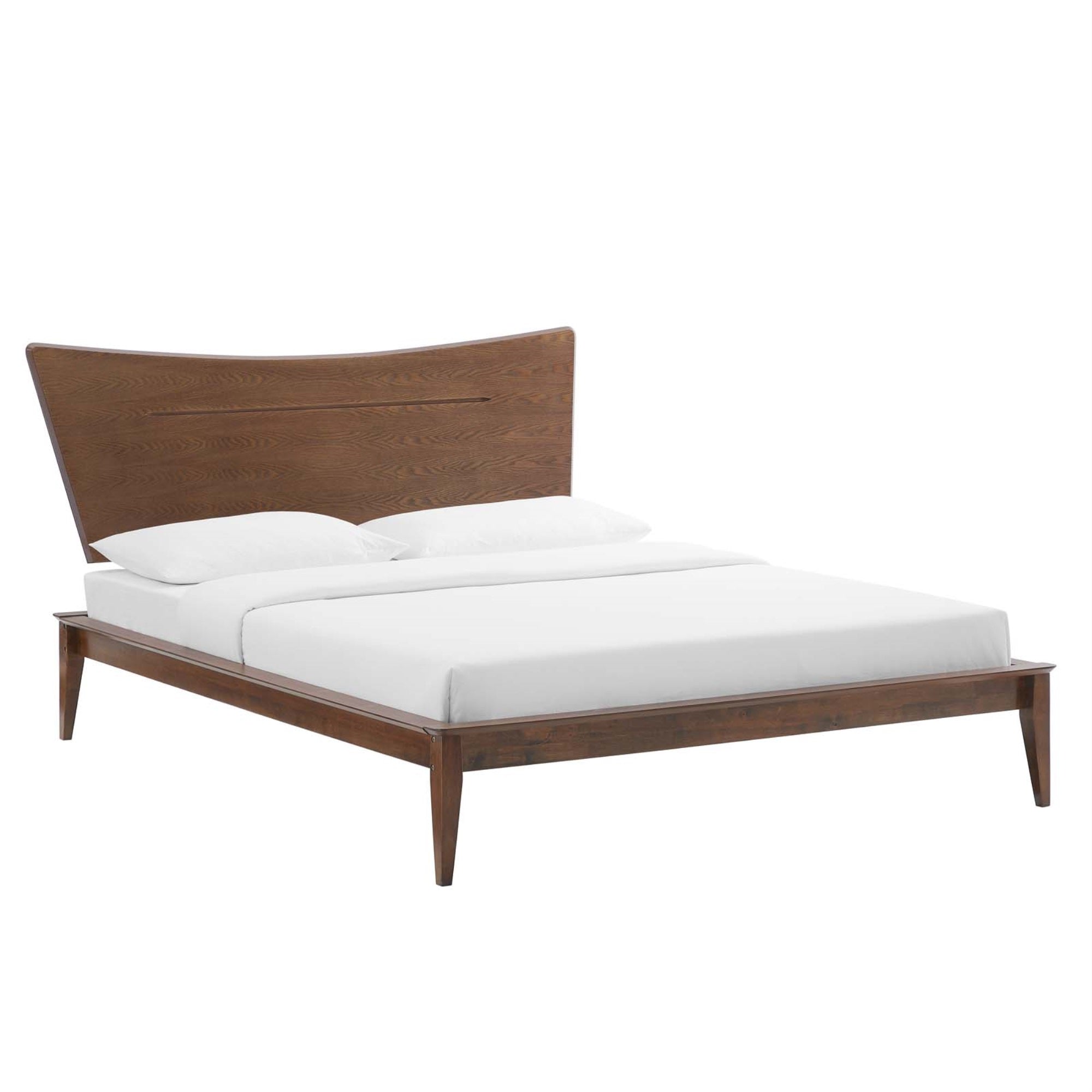 Astra Queen Wood Platform Bed Walnut